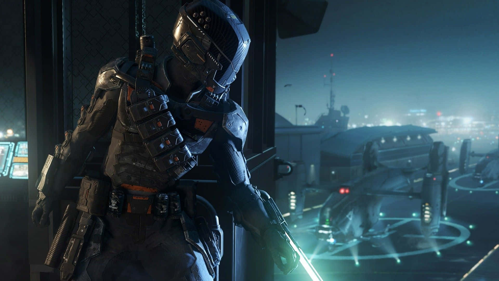 Call of Duty Black Ops, futuristic soldier, dark armor, Full HD Desktop Wallpaper