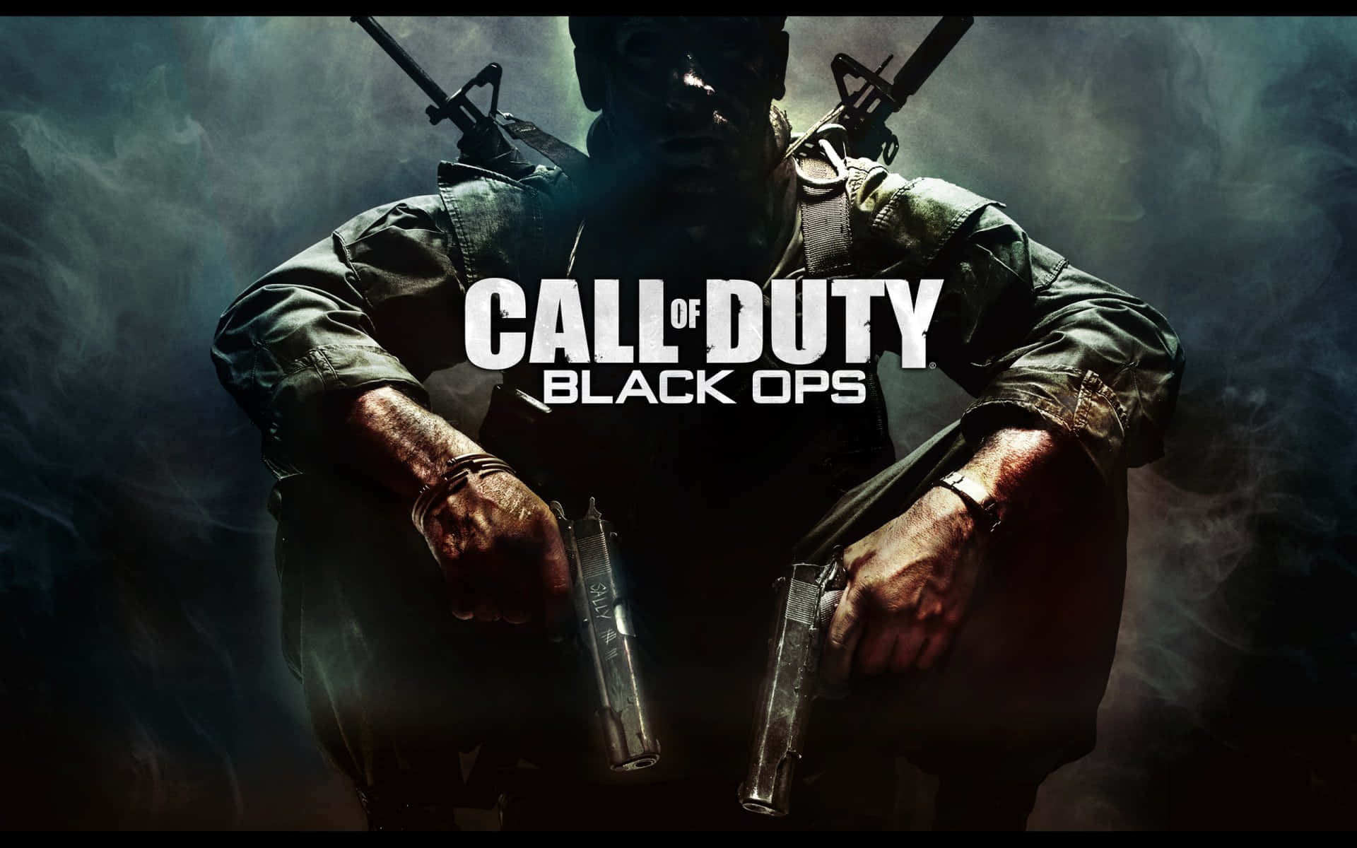Call of Duty Black Ops, tactical gear, two pistols, Full HD Desktop Wallpaper