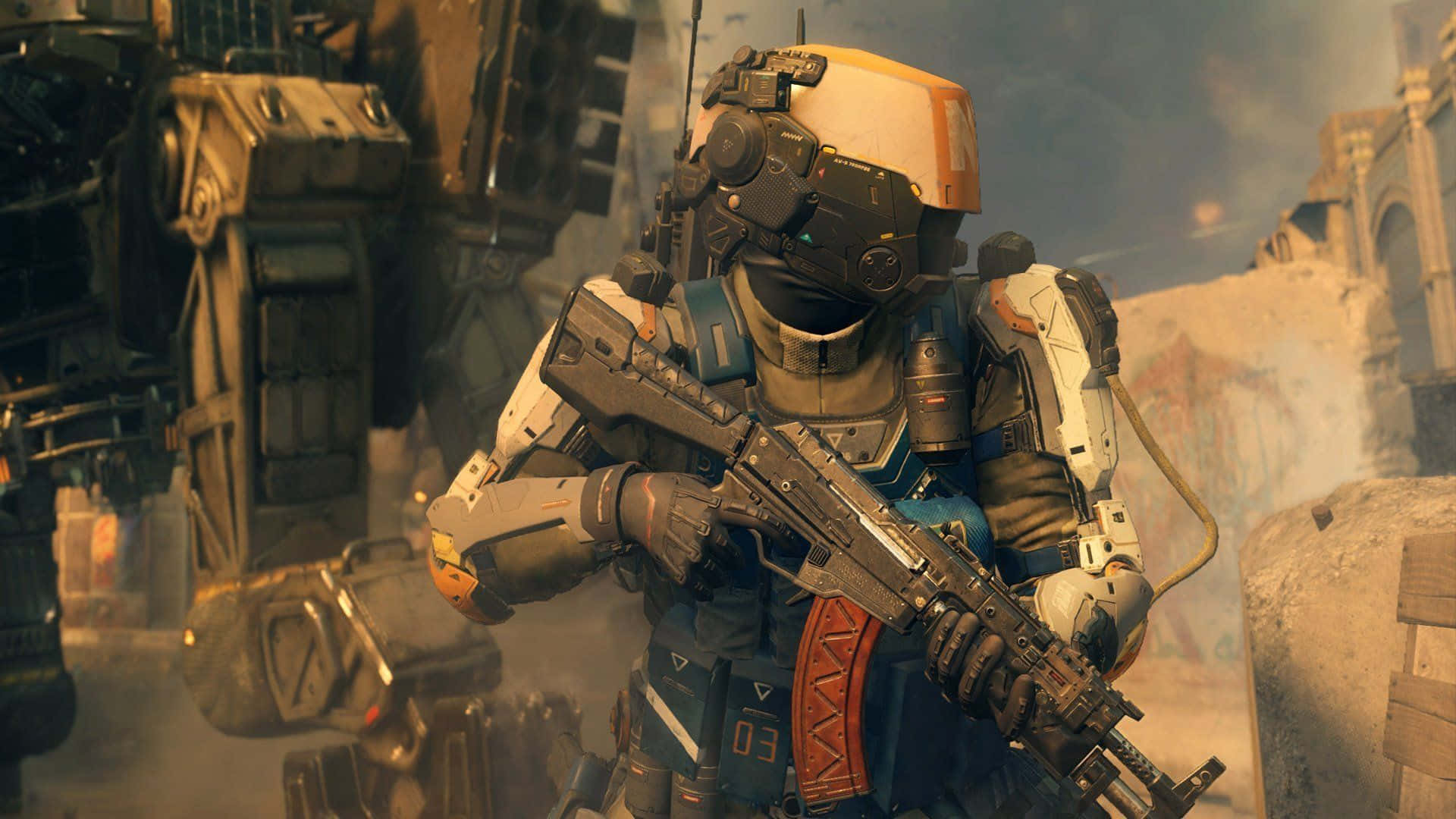 Call Of Duty First-Person Shooter, futuristic armor, rifle, Full HD Desktop Wallpaper
