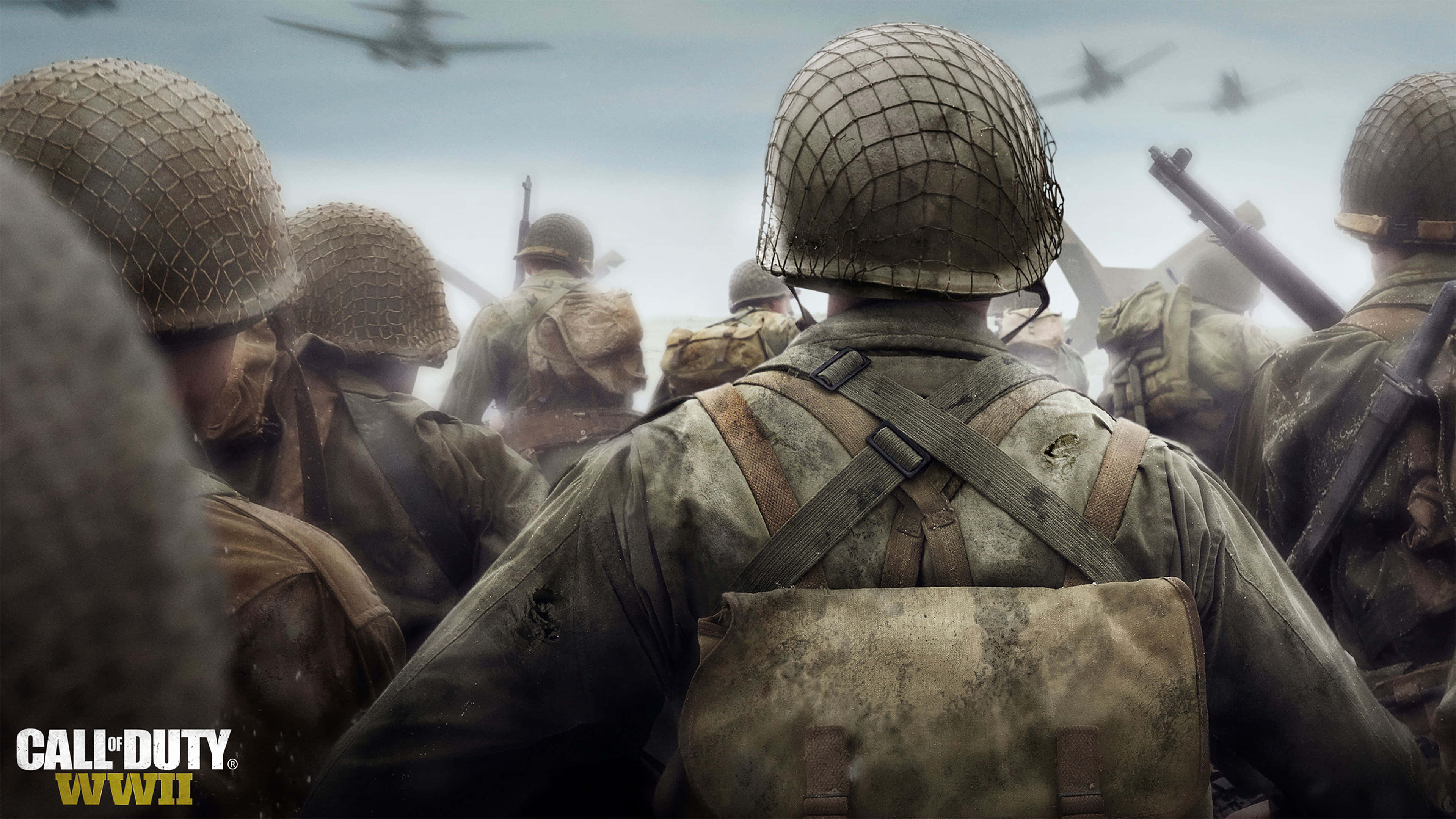 Call Of Duty, WWII helmets, fighter planes, 4K Desktop Wallpaper
