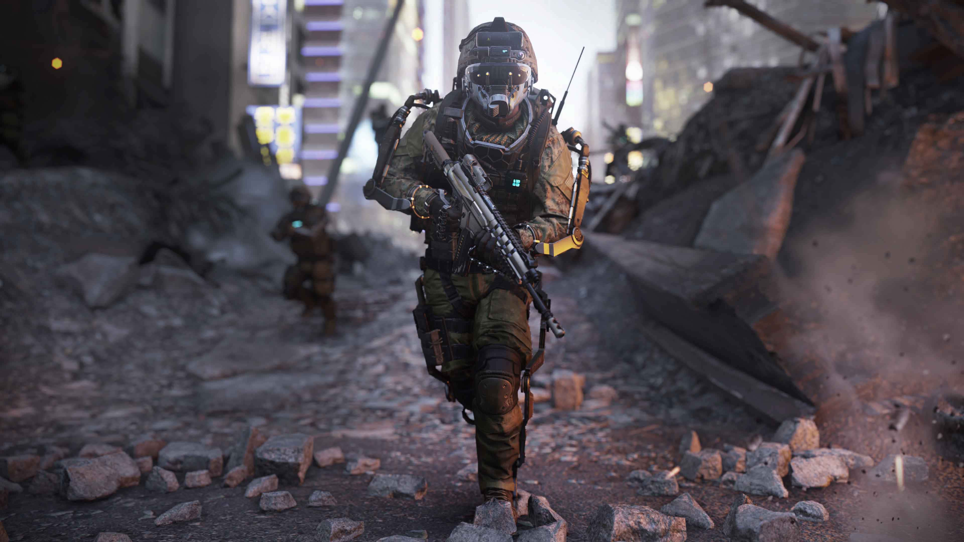 Call Of Duty Full HD, tactical gear, rubble-strewn urban battlefield, 4K Desktop Wallpaper