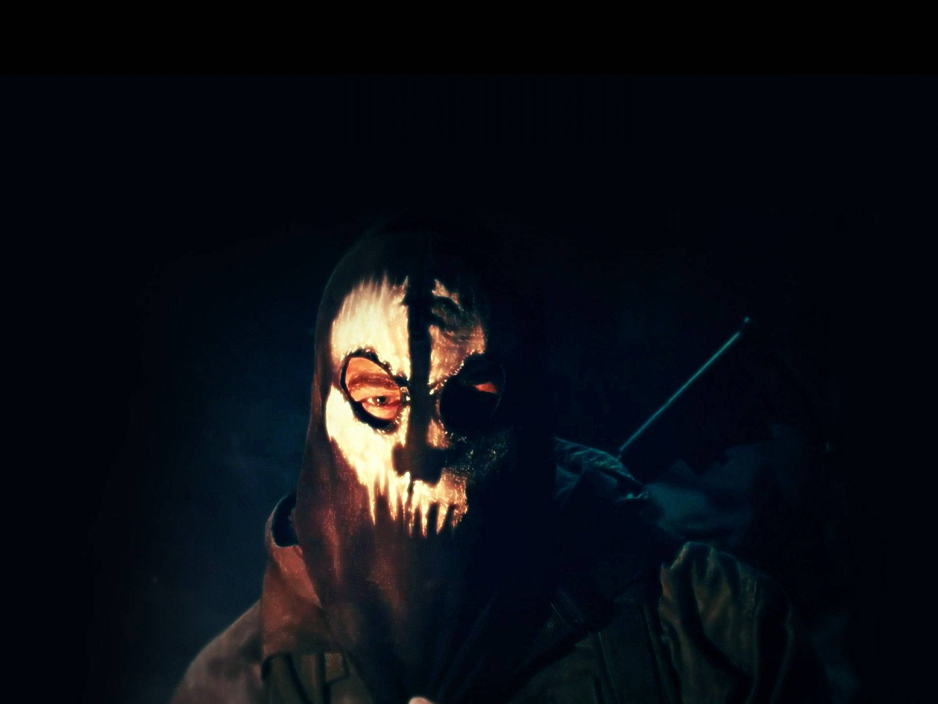 Call Of Duty Ghost, half-scarred skull mask, eerie light, Full HD Desktop Wallpaper