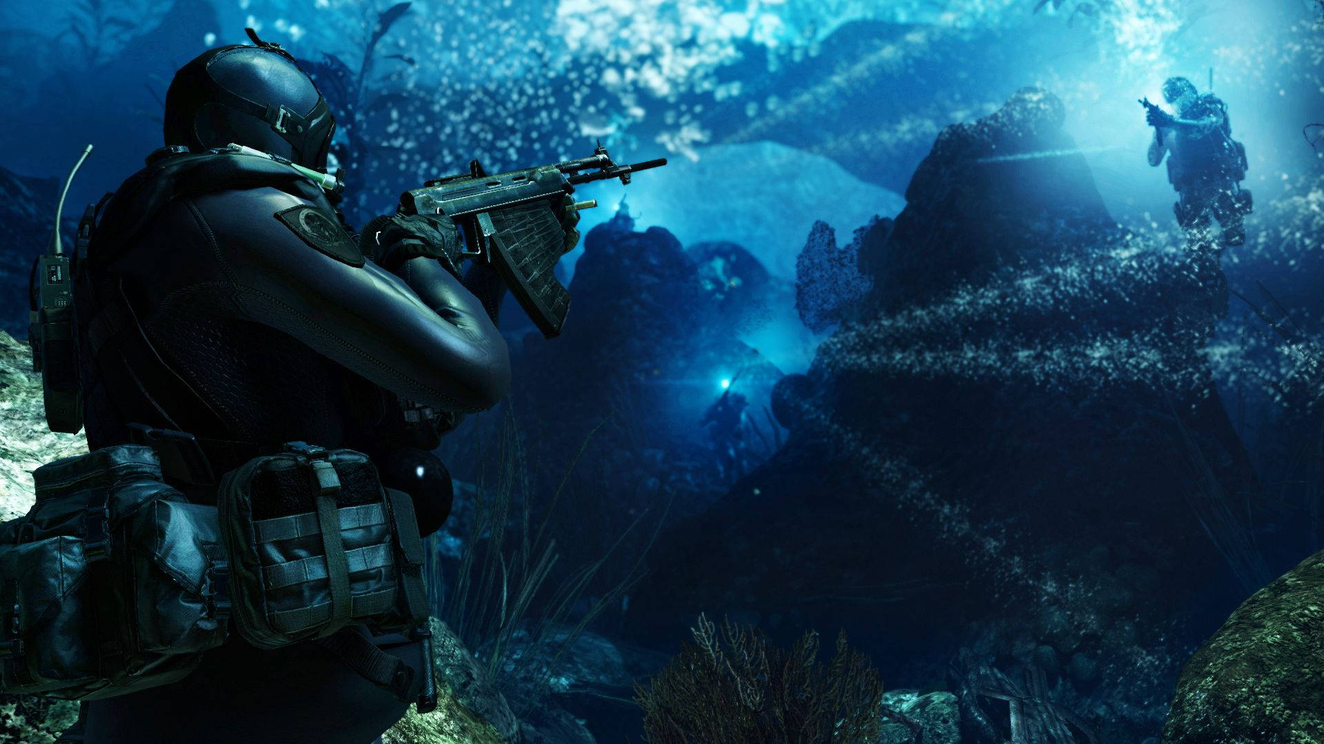 Call Of Duty Ghost, underwater, tactical gear, Full HD Desktop Wallpaper