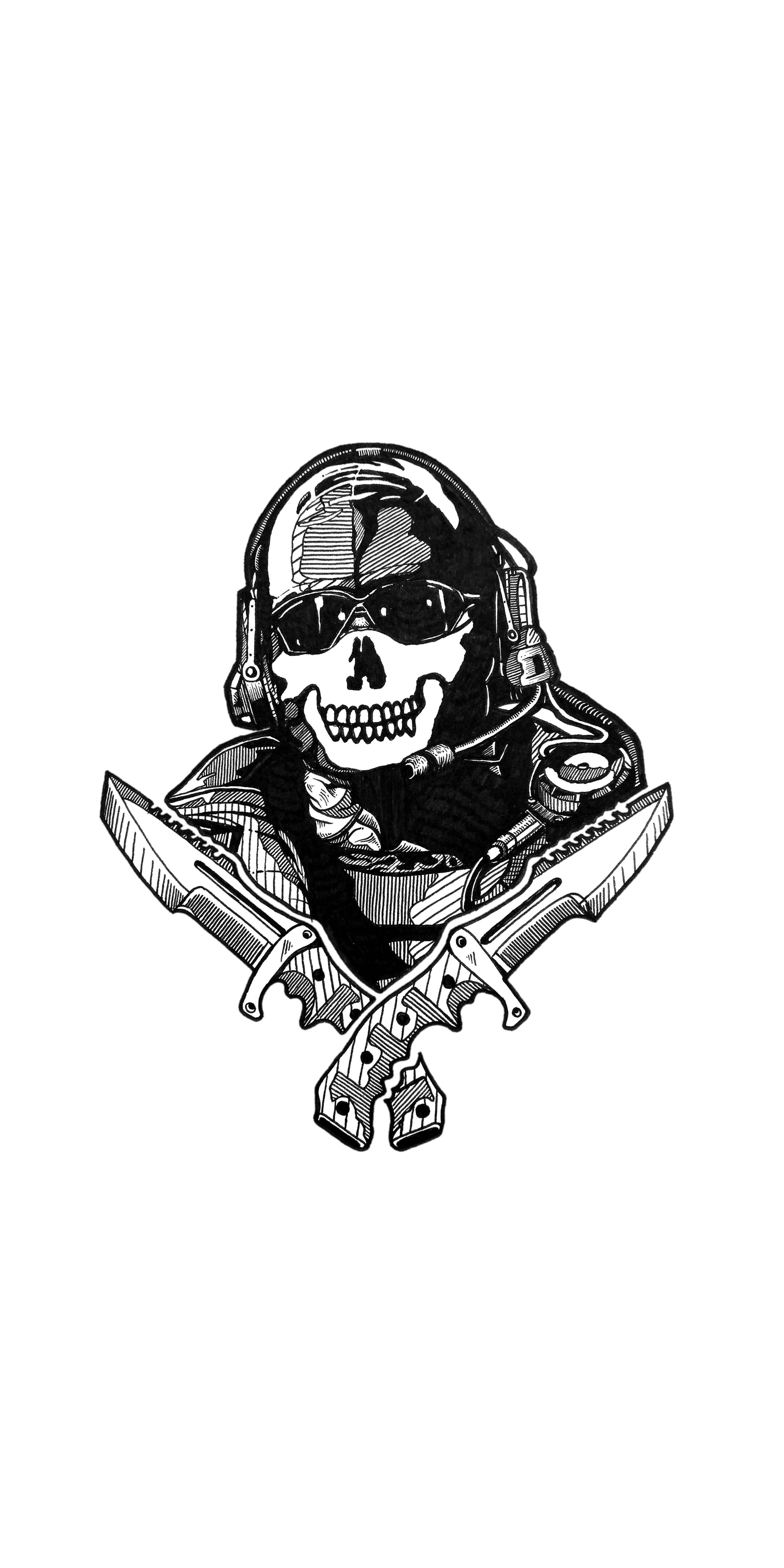 Call Of Duty, skull, helmet, 5K Phone Wallpaper