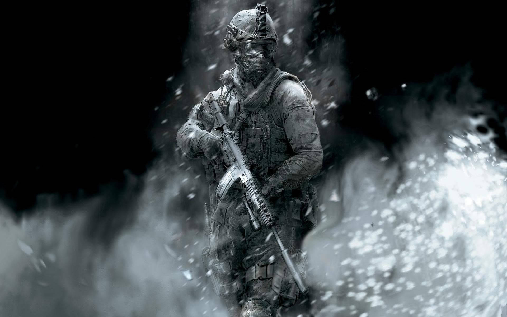 Call Of Duty Ghost, tactical gear, swirling smoke, Full HD Desktop Wallpaper