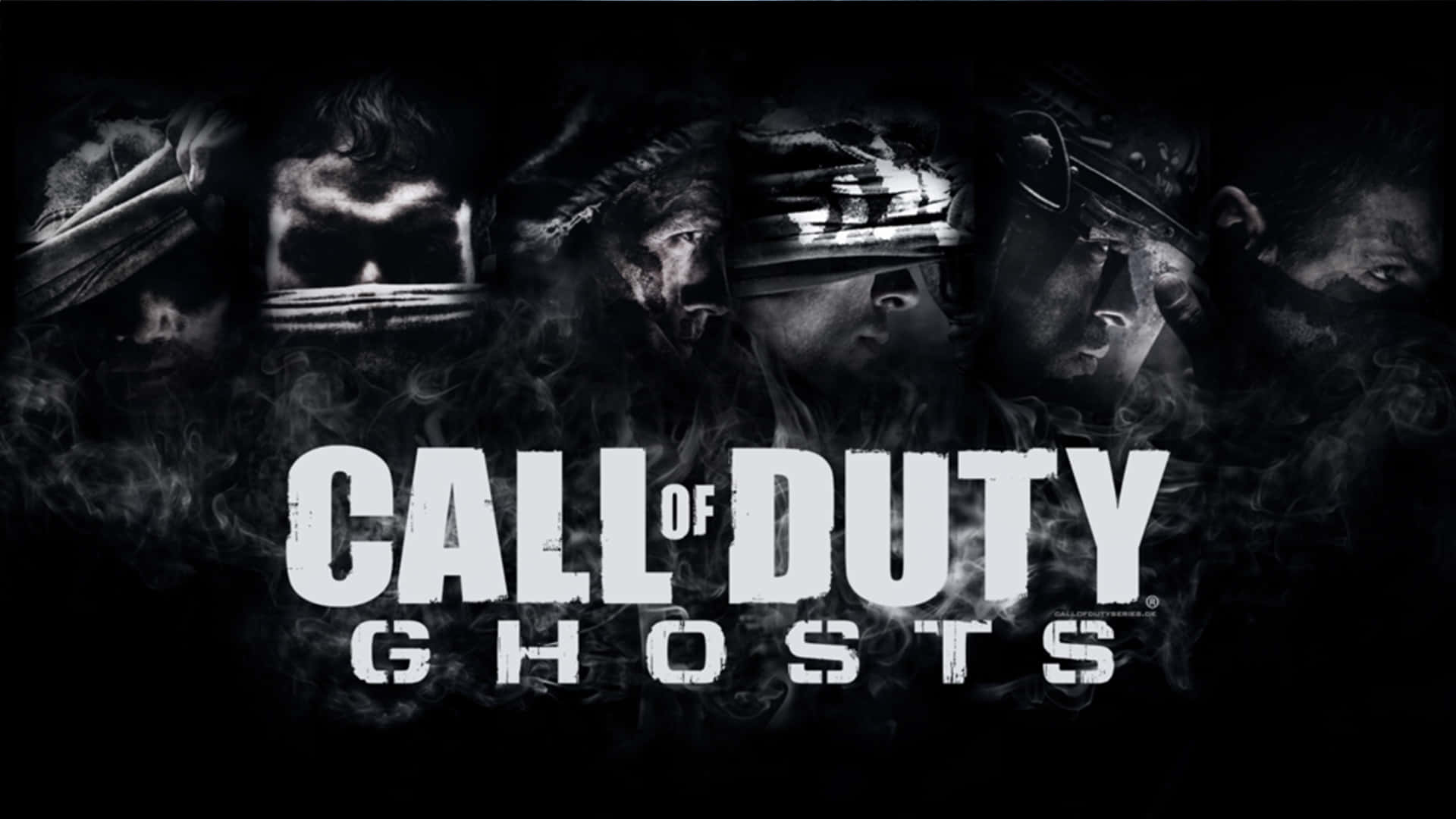 Call of Duty Ghosts, gritty soldier faces, dark smoky wallpaper, Full HD Desktop Wallpaper