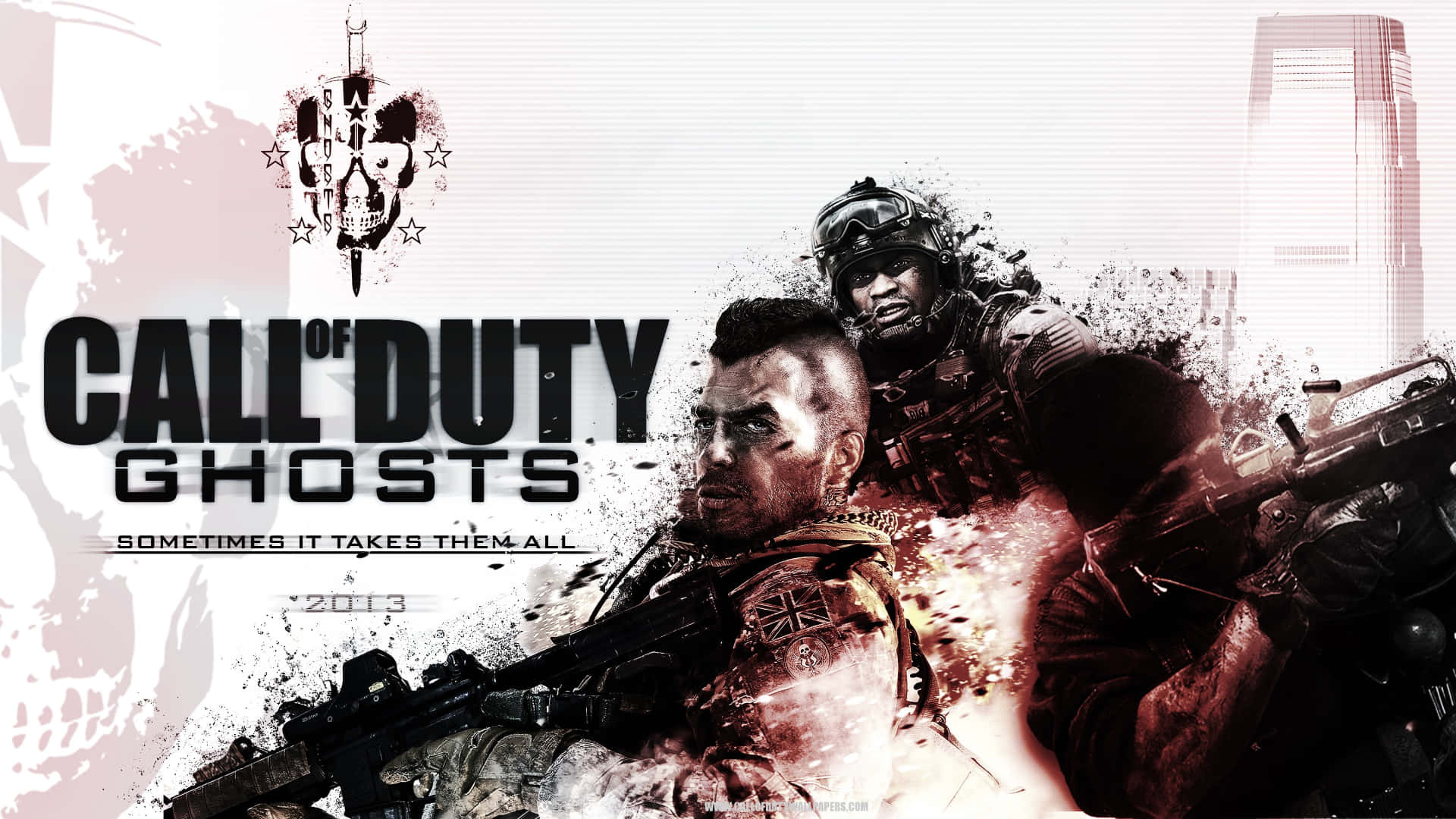 Call of Duty Ghosts, soldiers in combat gear, rifles, Full HD Desktop Wallpaper