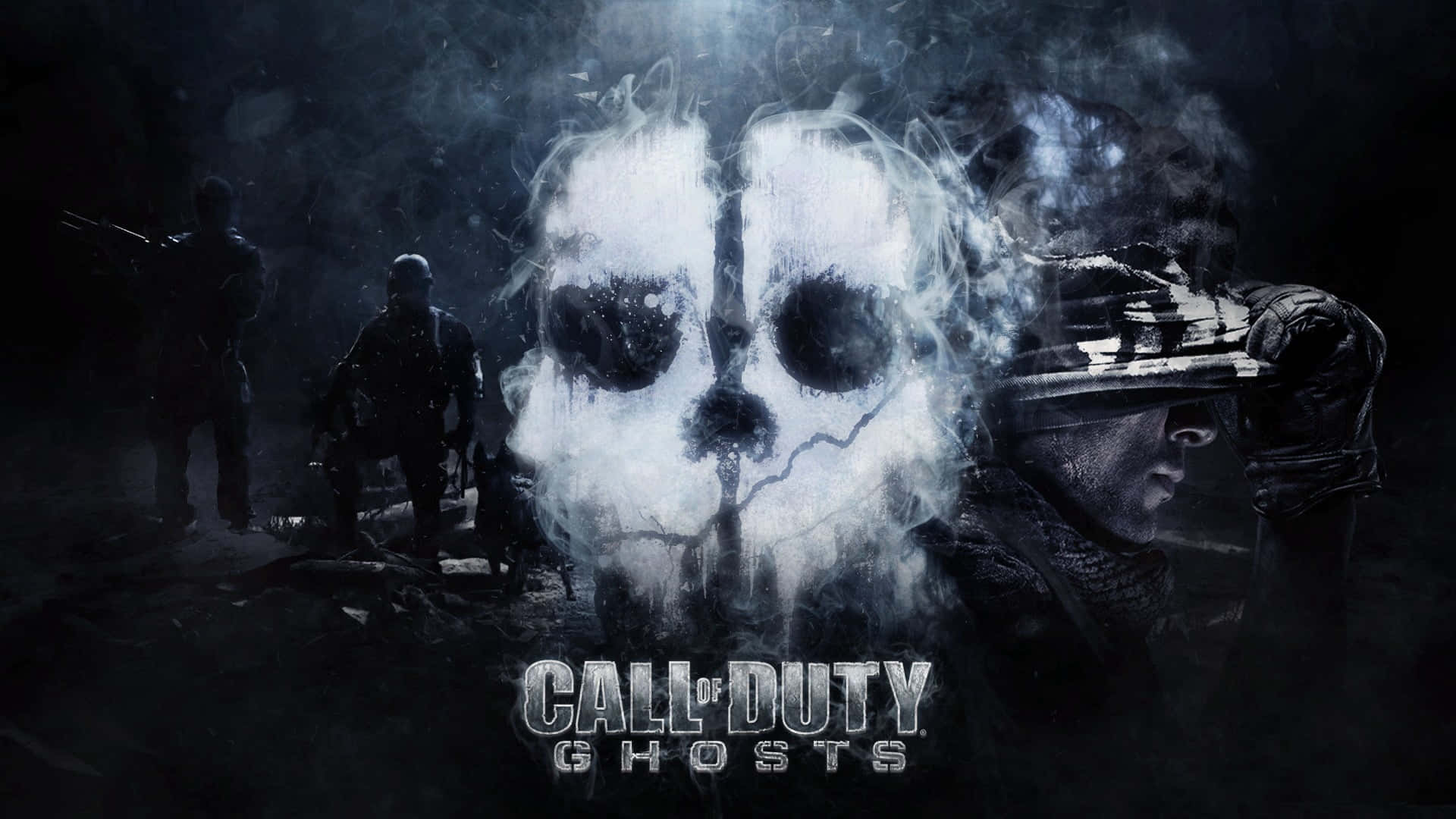 Call Of Duty: Ghosts, ghostly skull, smoke, Full HD Desktop Wallpaper