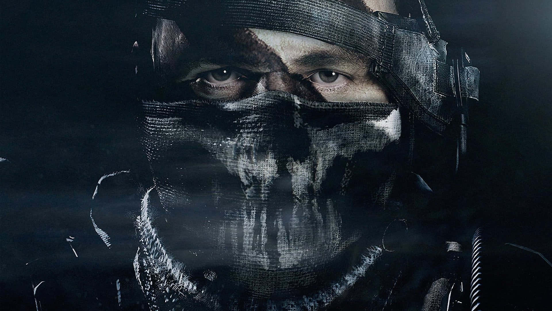Call of Duty: Ghosts, skull-patterned mask, tactical gear, Full HD Desktop Wallpaper