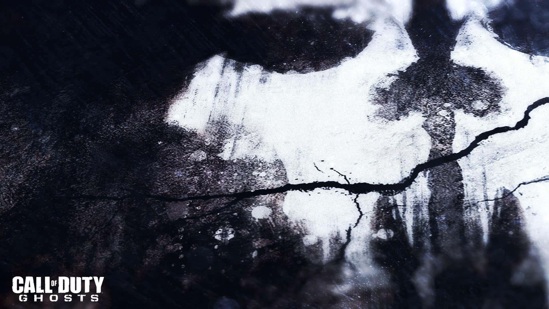 Call Of Duty Ghosts, cracked concrete surface, ghostly white paint splatters, Full HD Desktop Wallpaper