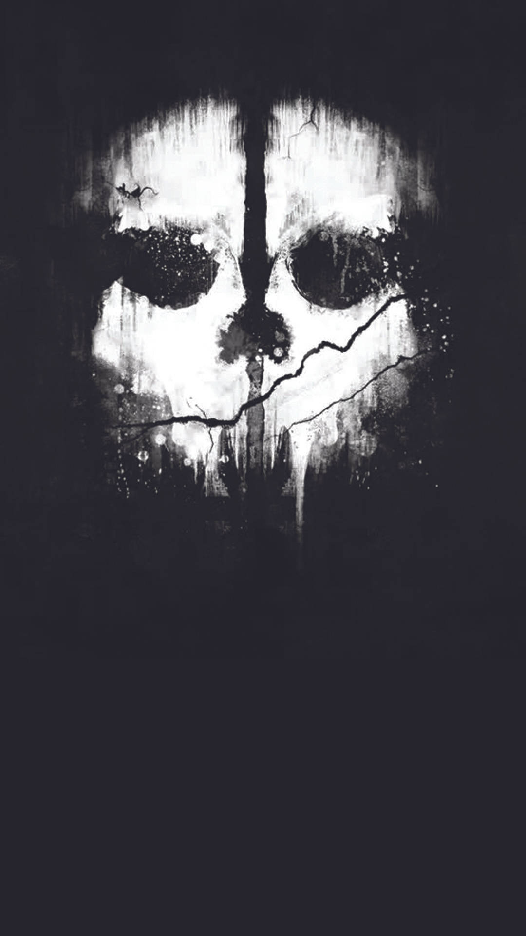 Call Of Duty Ghosts, skull, cracked texture, Full HD Phone Wallpaper