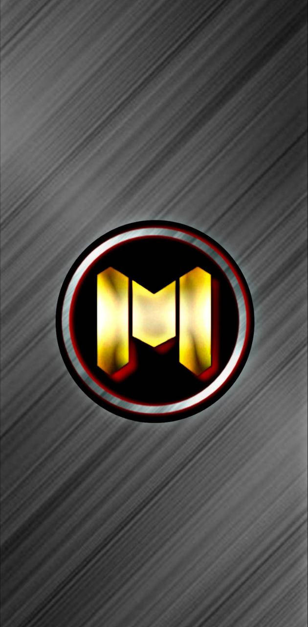 Call Of Duty Mobile, golden letter M emblem, circular chrome frame, HD Phone Wallpaper