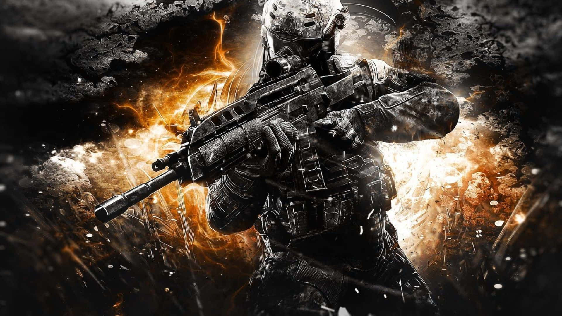 Call of Duty, rifle, tactical gear, Full HD Desktop Wallpaper