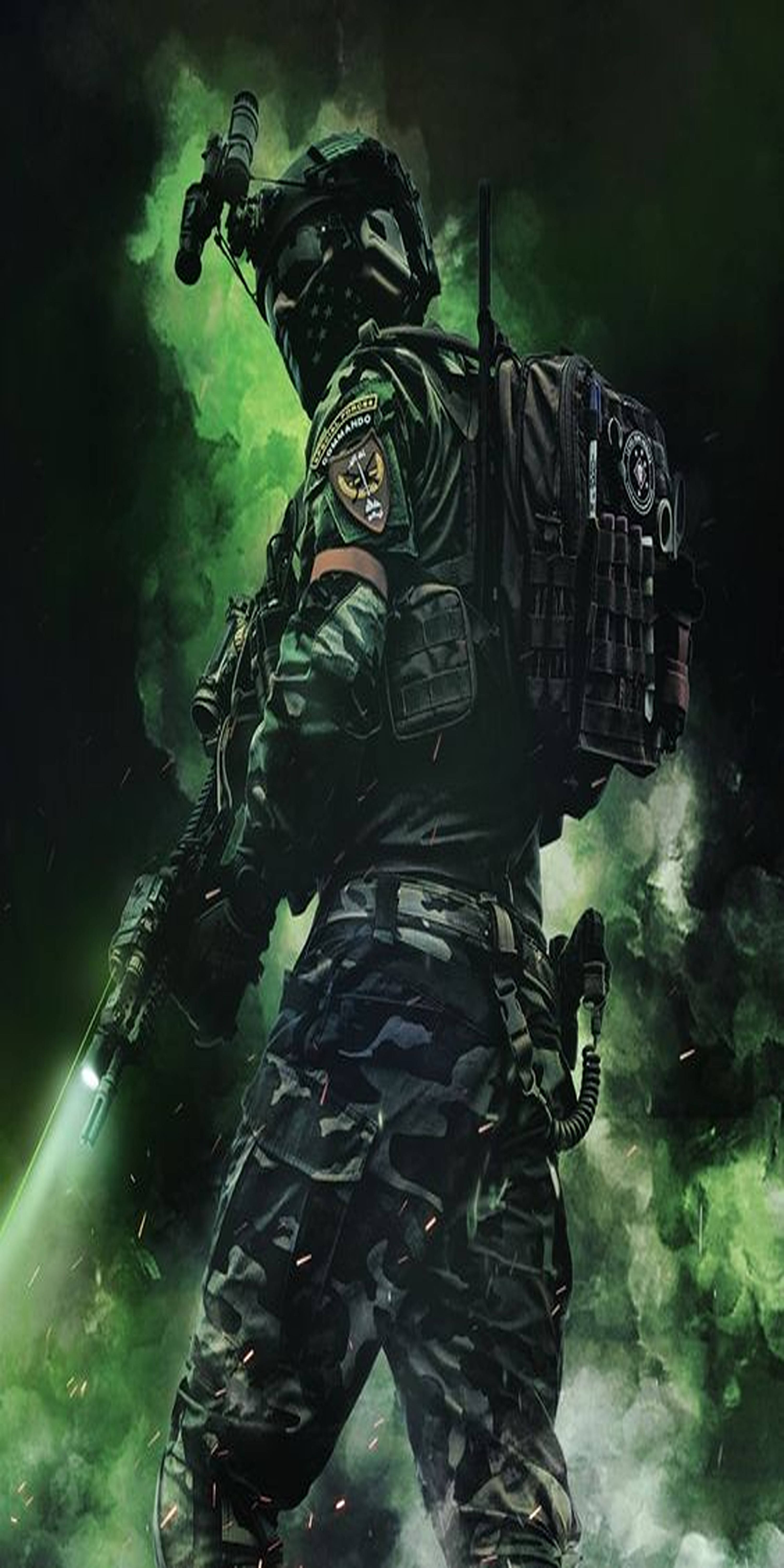 Call Of Duty Mobile, green smoke, tactical gear, 5K Phone Wallpaper