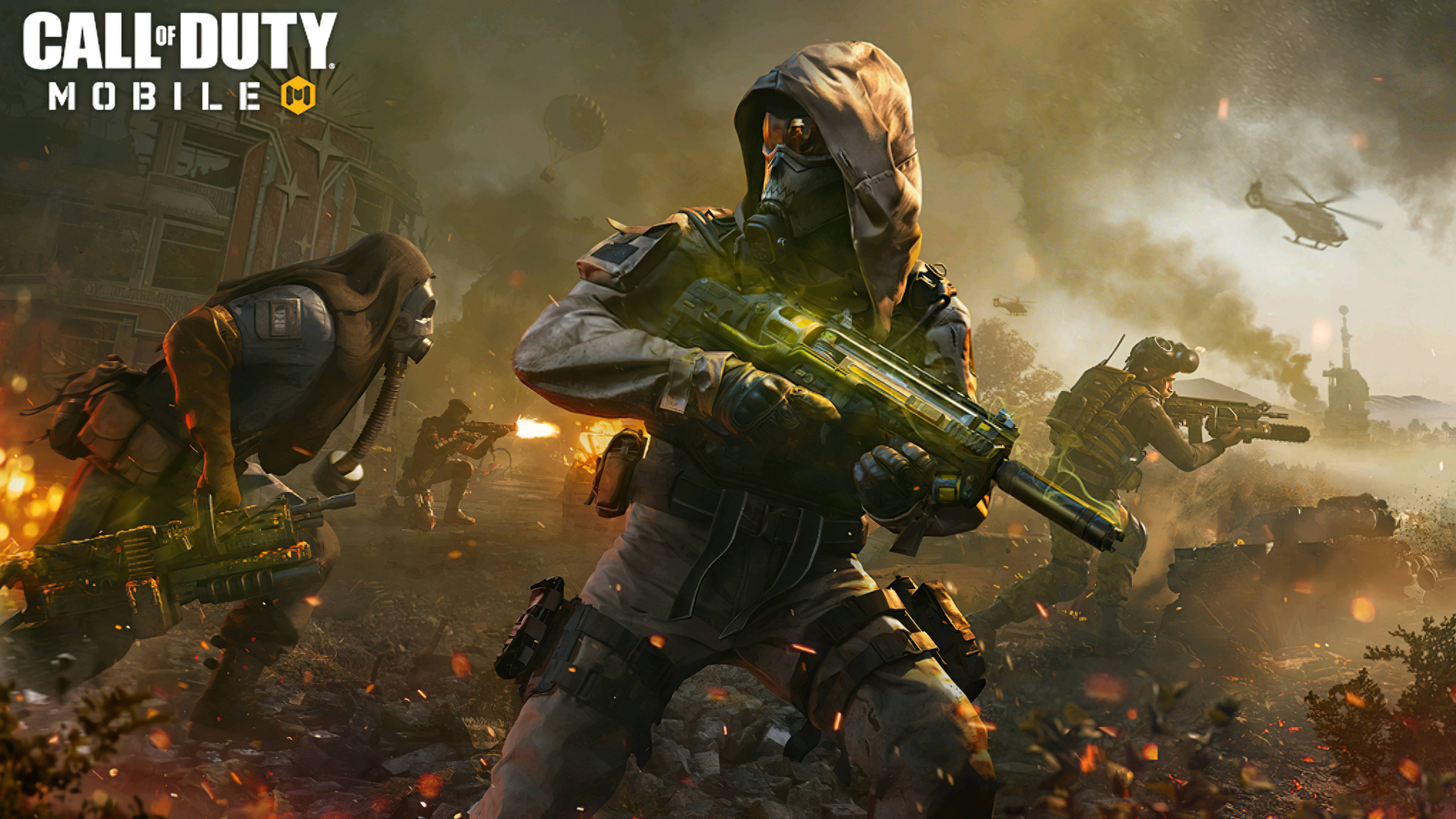 Call Of Duty Mobile, tactical gear, smoke-filled warzone, 4K Desktop Wallpaper