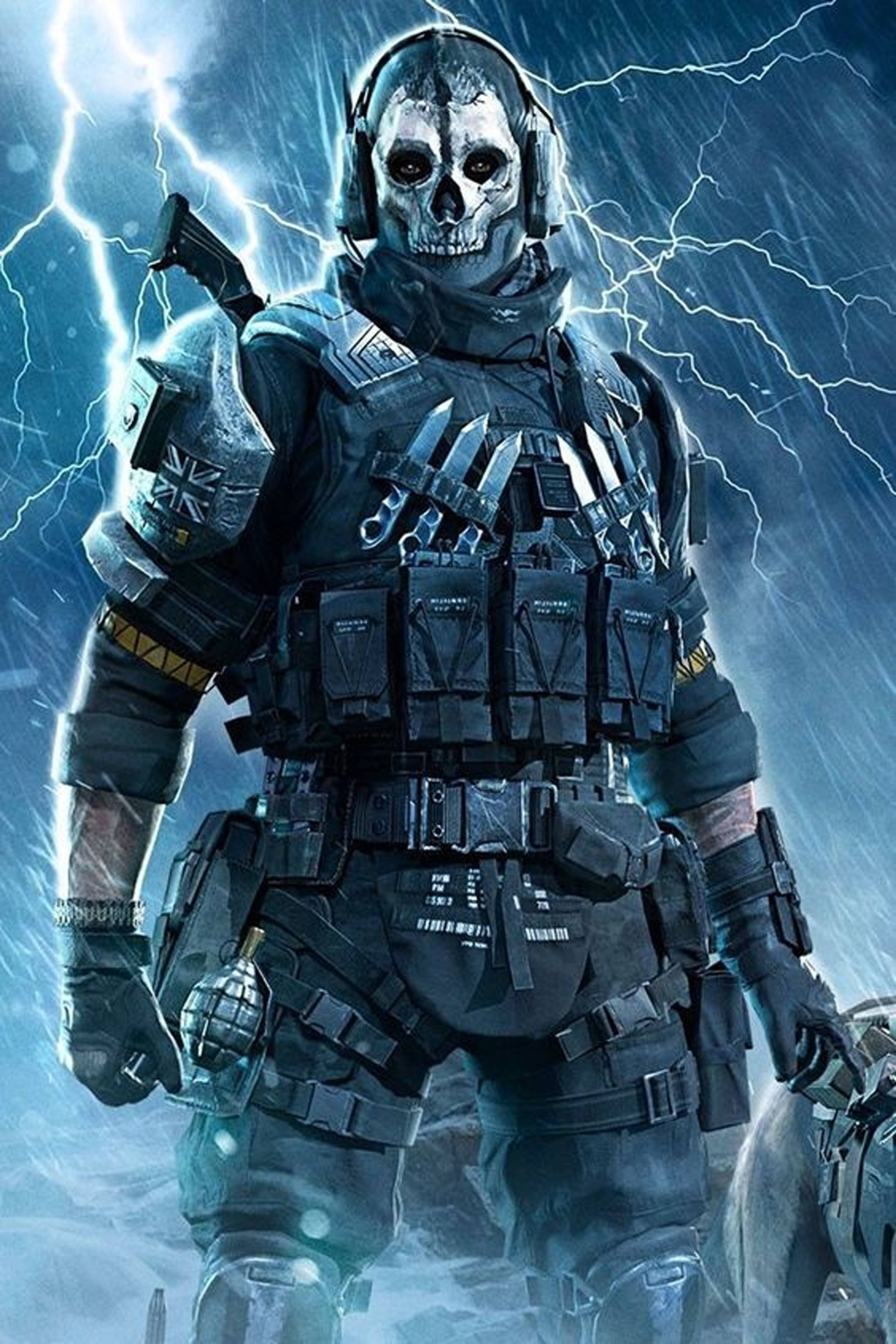 Call Of Duty, blue, lightning, 5K Phone Wallpaper