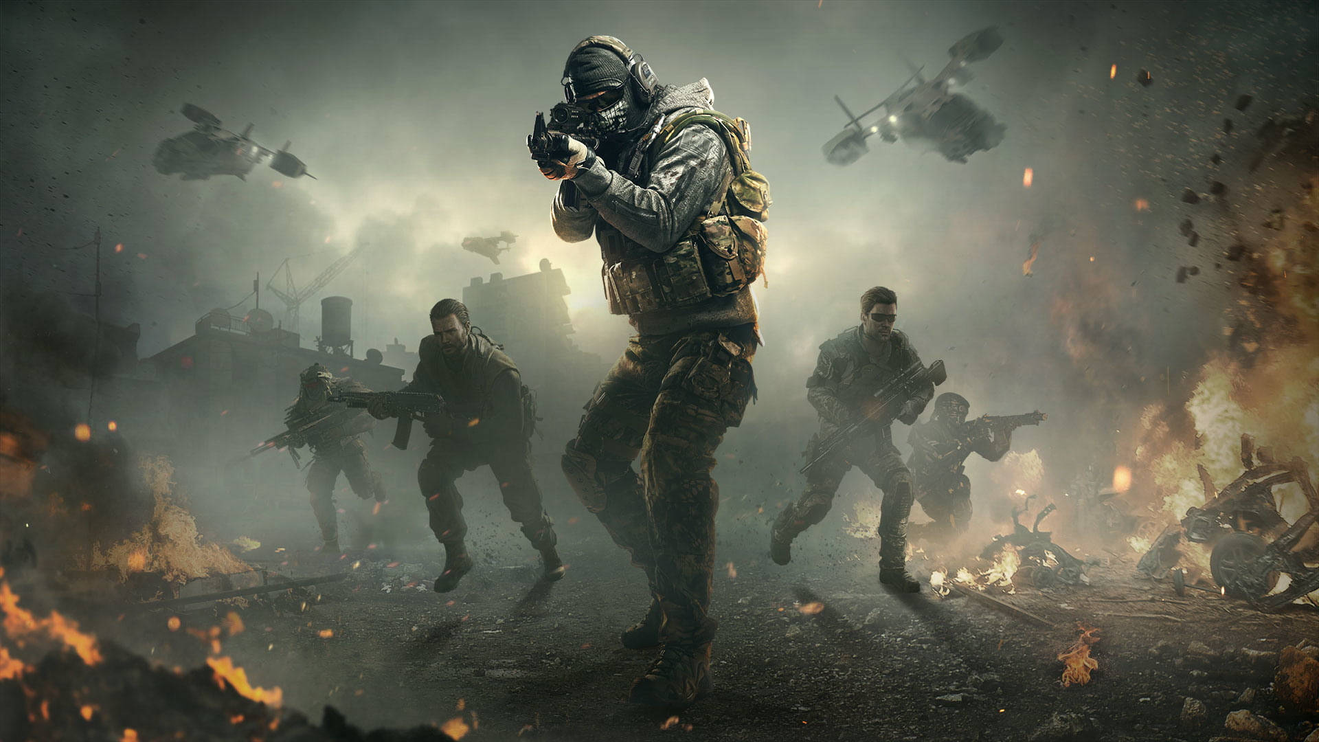 Call Of Duty Mobile, tactical gear, war-torn urban battlefield, Full HD Desktop Wallpaper