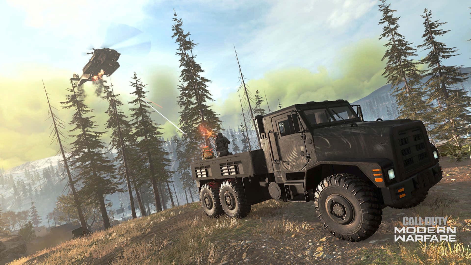 Call of Duty, military truck, missile, Full HD Desktop Wallpaper