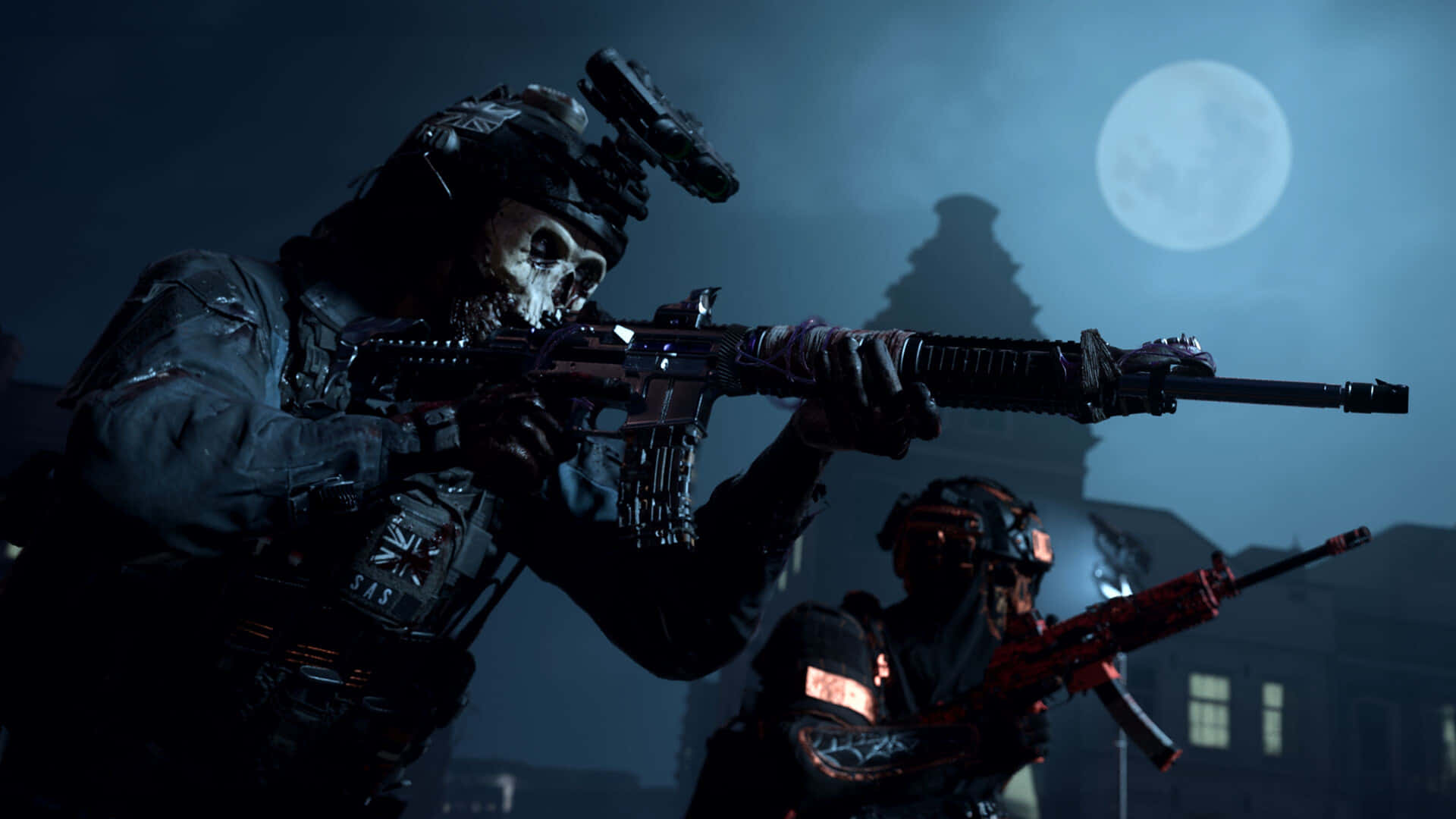 Modern Warfare 2, night operation, full moon, Full HD Desktop Wallpaper