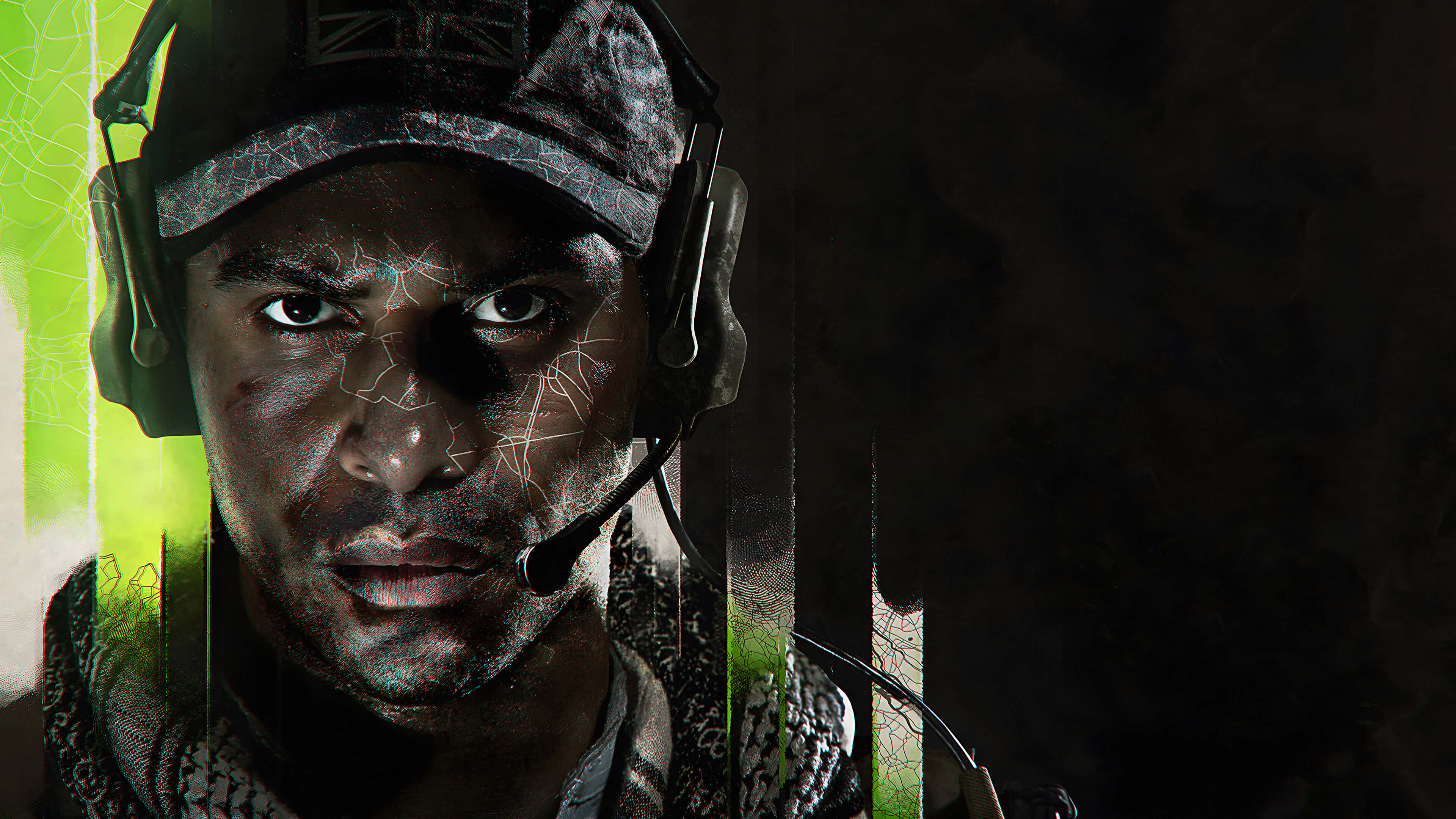Call Of Duty Modern Warfare 2, soldier, cracked face, 4K Desktop Wallpaper