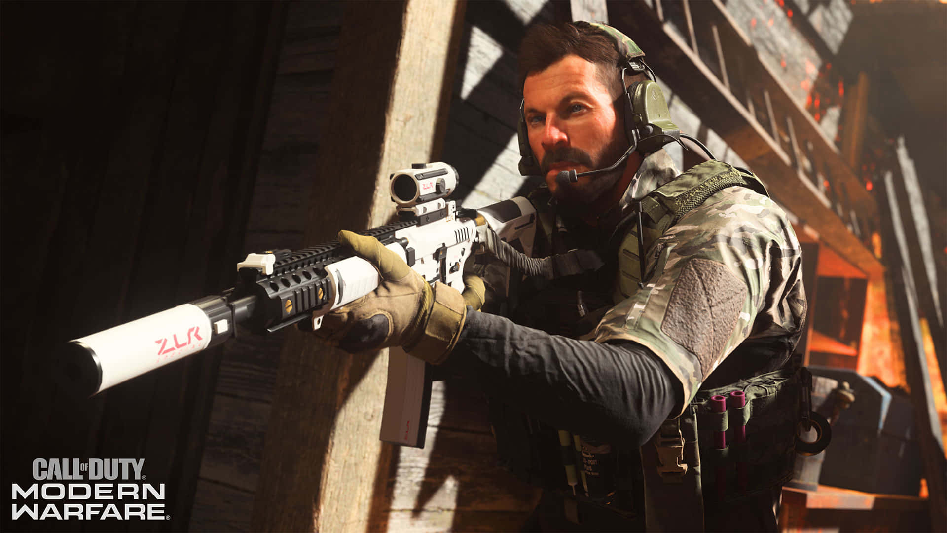 Call Of Duty Modern Warfare, Modern Warfare, white rifle, Full HD Desktop Wallpaper