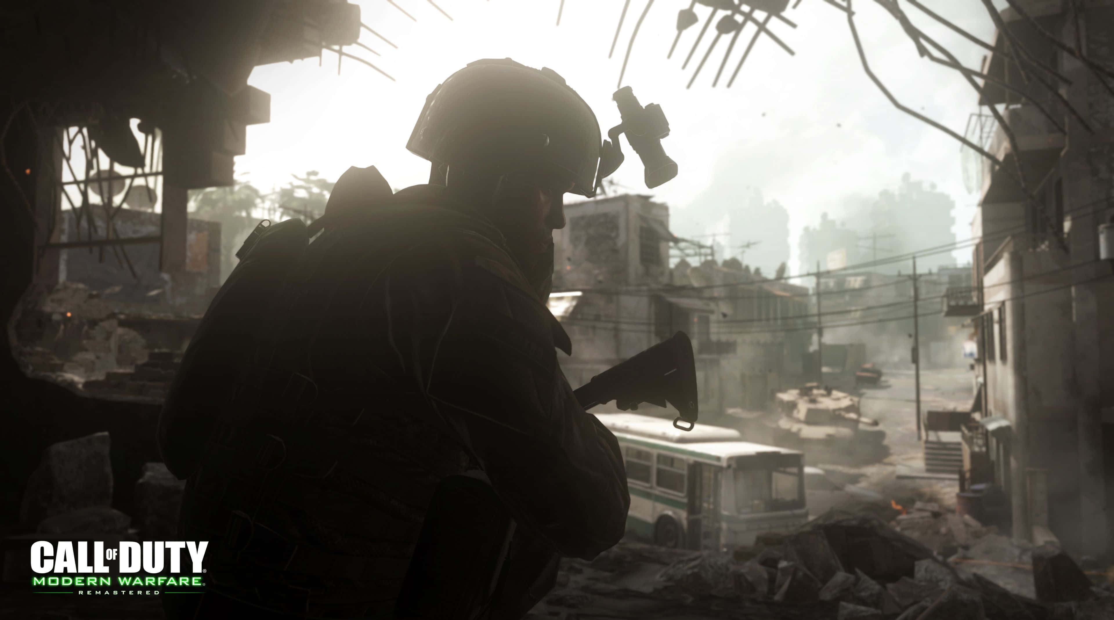 Call Of Duty Modern Warfare, soldier, rubble, 4K Desktop Wallpaper