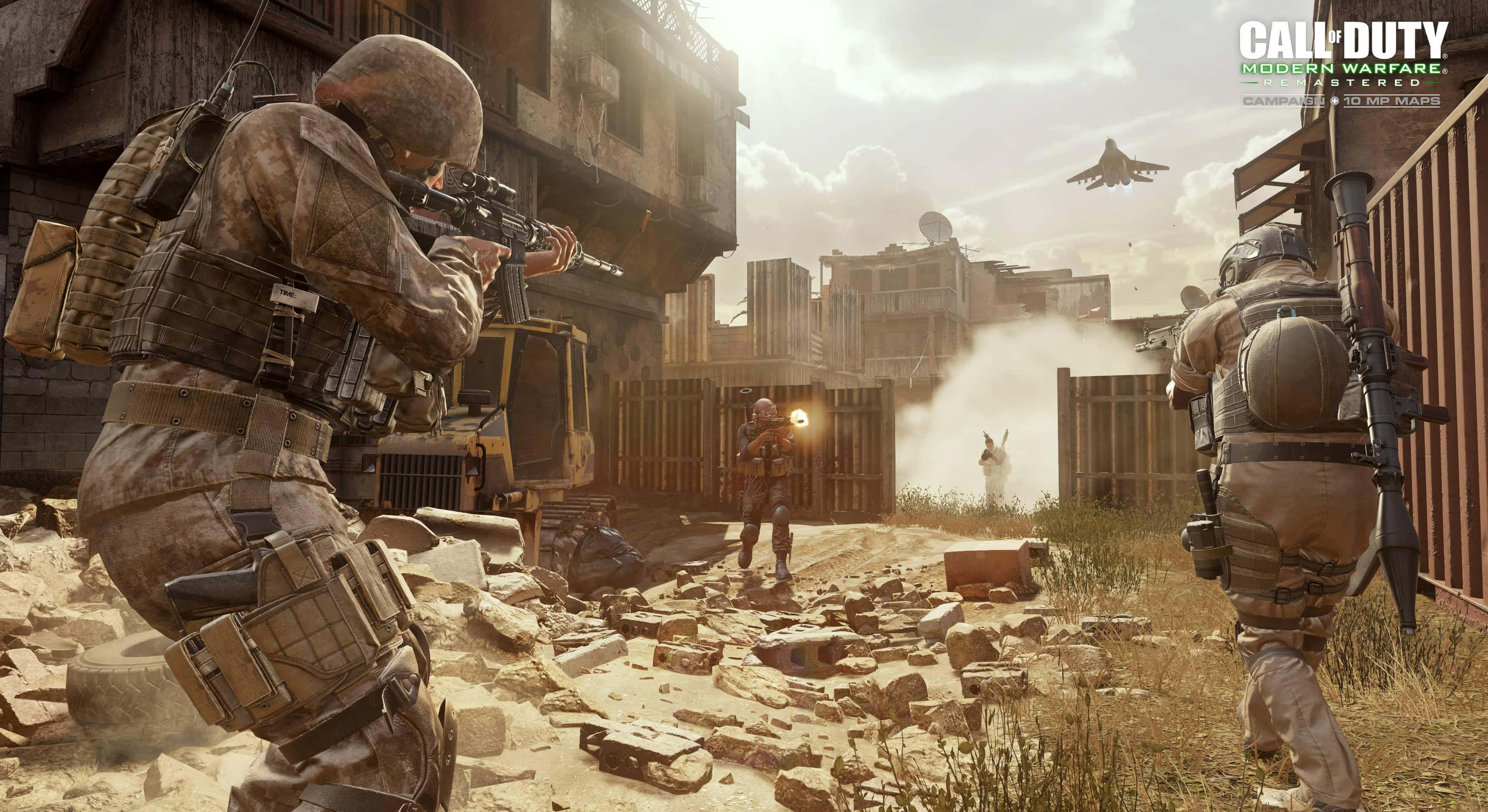 Call Of Duty Modern Warfare, combat scene, soldiers, 2K Desktop Wallpaper