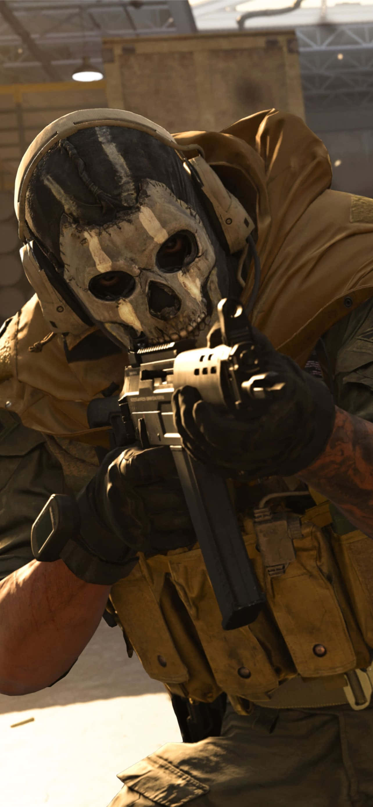 Modern Warfare 4, skull mask, tan gear, 2K Phone Wallpaper