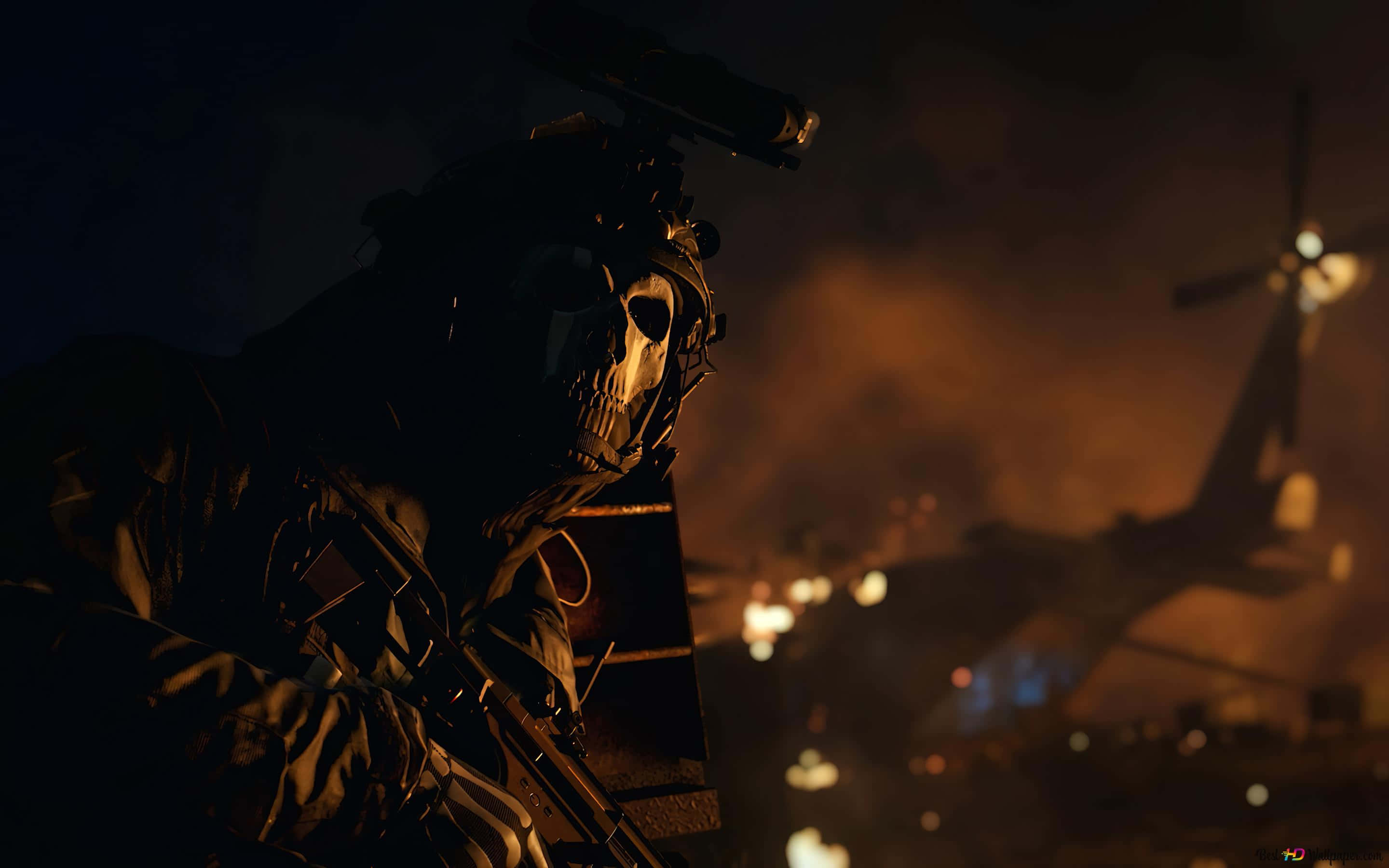 Call of Duty Modern Warfare HD, skull mask, tactical gear, 2K Desktop Wallpaper