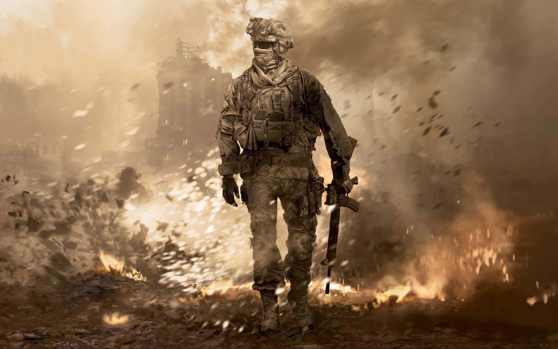 Call Of Duty Modern Warfare HD, soldier, full gear, Full HD Desktop Wallpaper