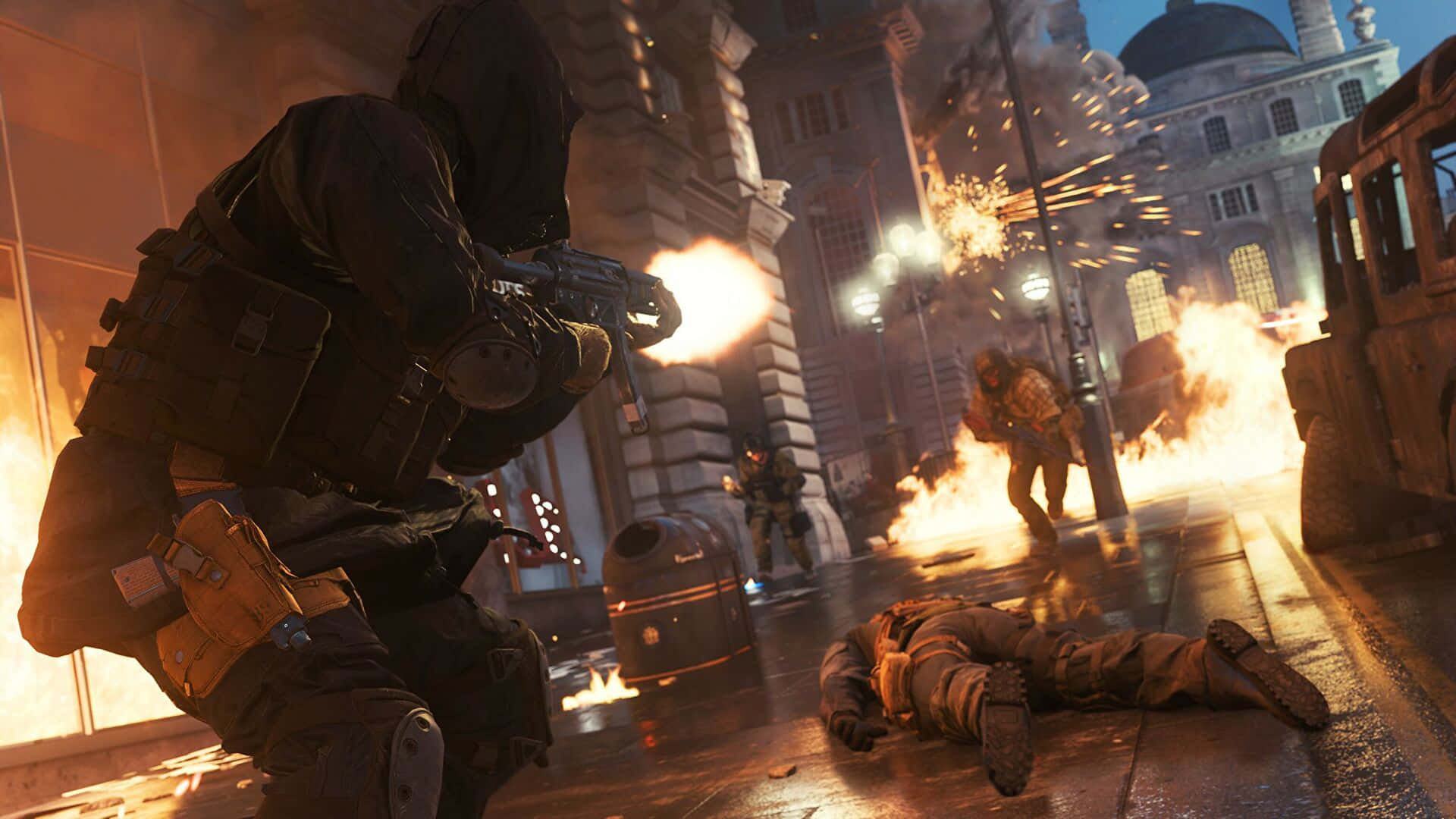Call of Duty Modern Warfare HD, urban combat, European city street, Full HD Desktop Wallpaper