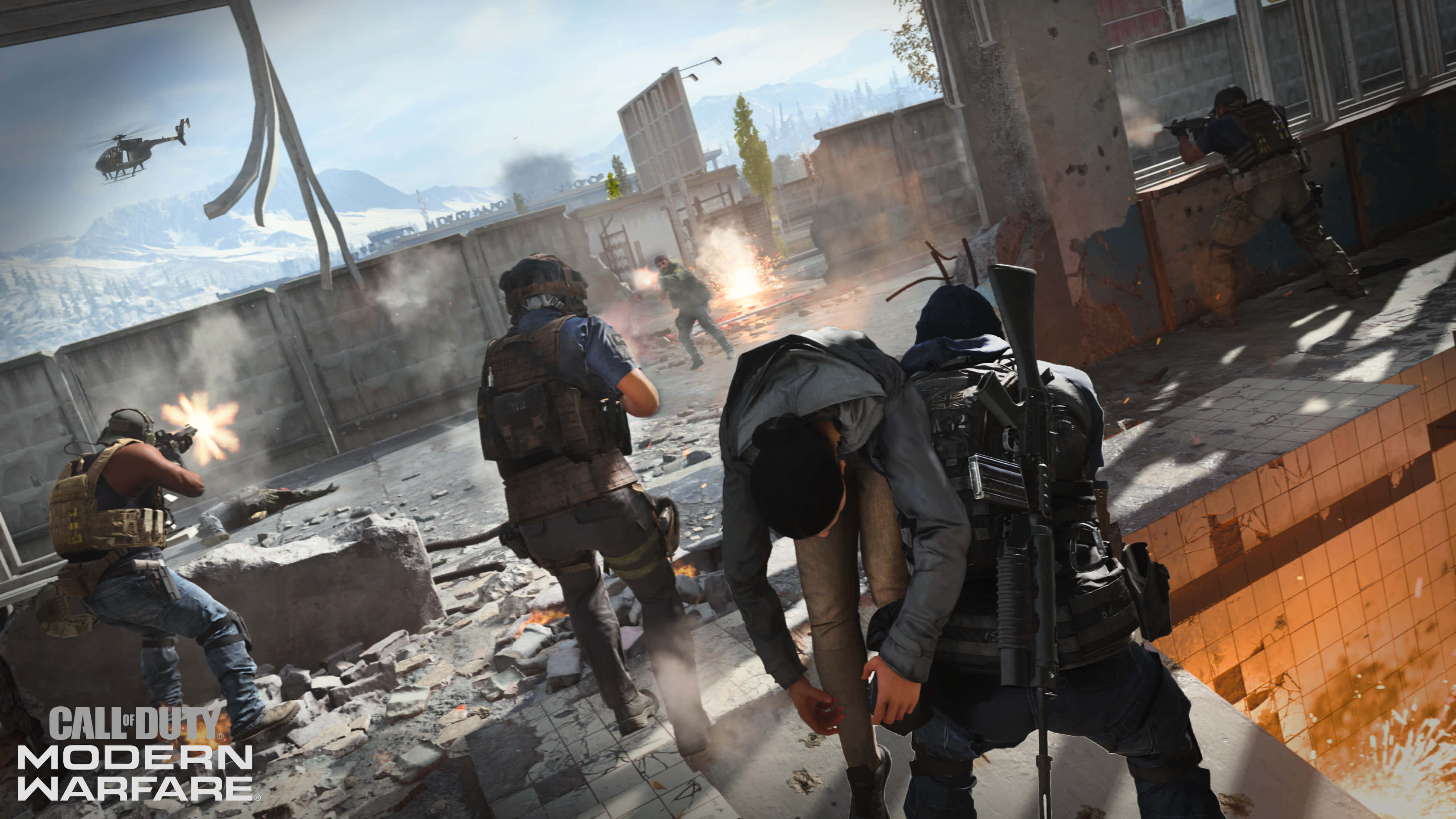 Call Of Duty Modern Warfare HD, tactical gear, shattered urban battlefield, 4K Desktop Wallpaper