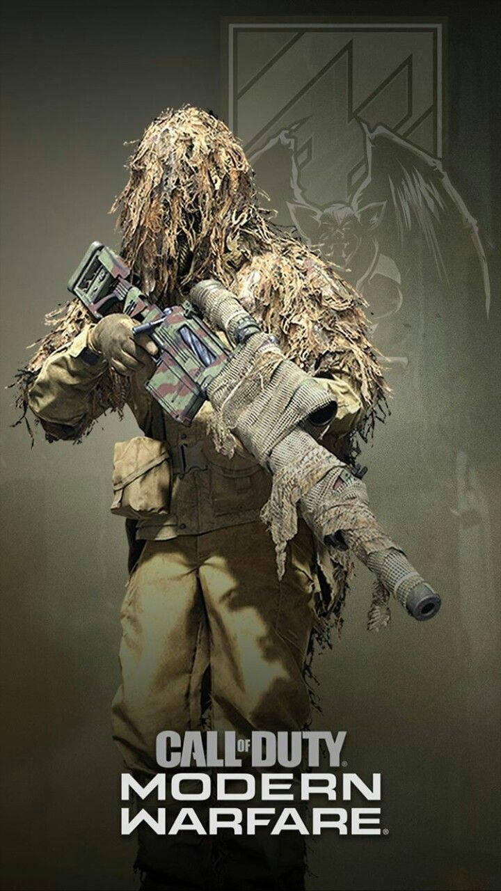 Call Of Duty MW 2019, ghillie suit, scoped rifle, HD Phone Wallpaper