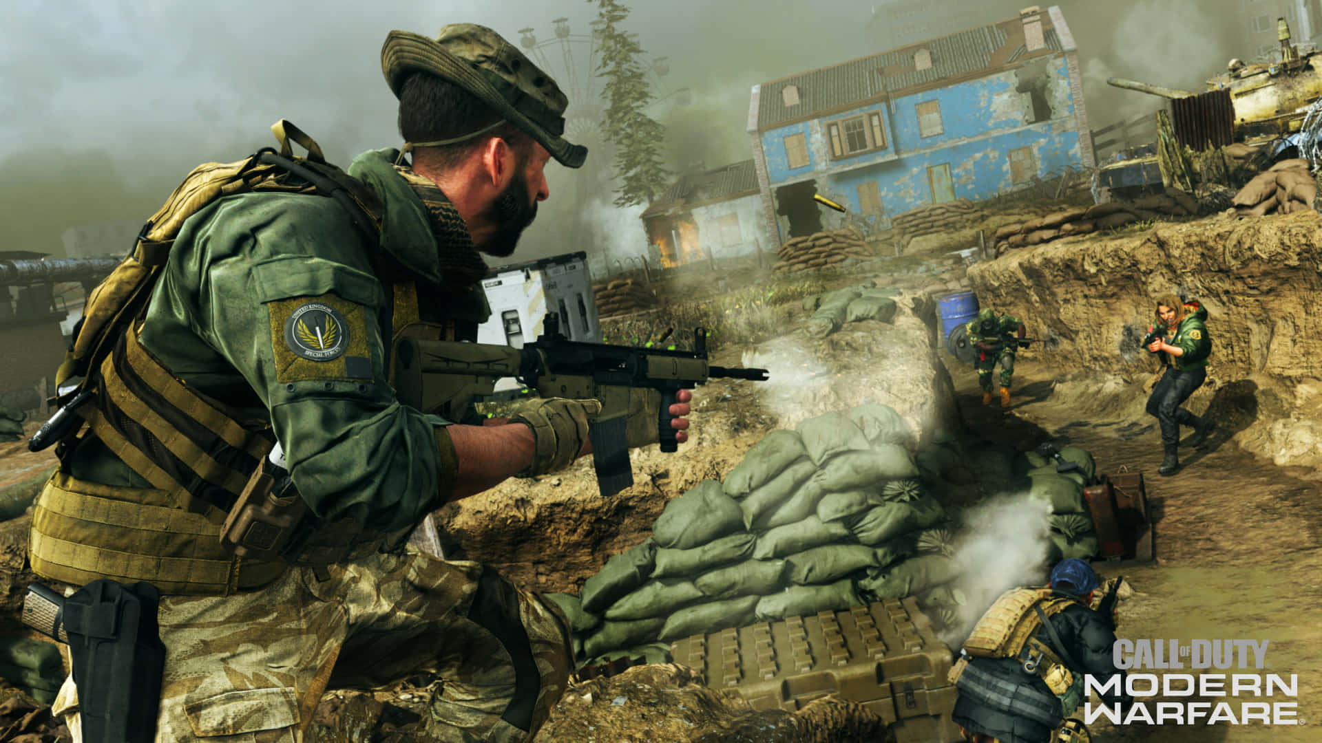 Call of Duty PS4, soldiers in combat gear, weapons, Full HD Desktop Wallpaper