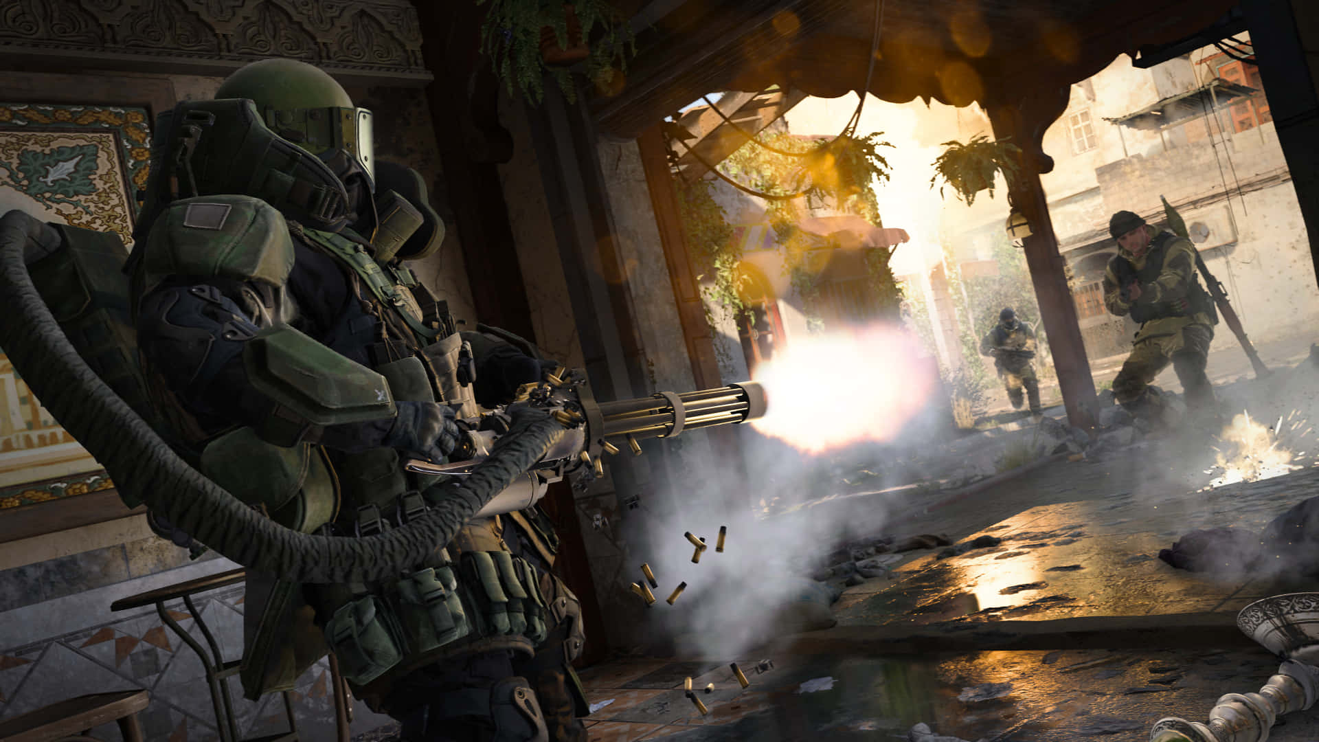 Call Of Duty PS4, minigun, sunlit, Full HD Desktop Wallpaper