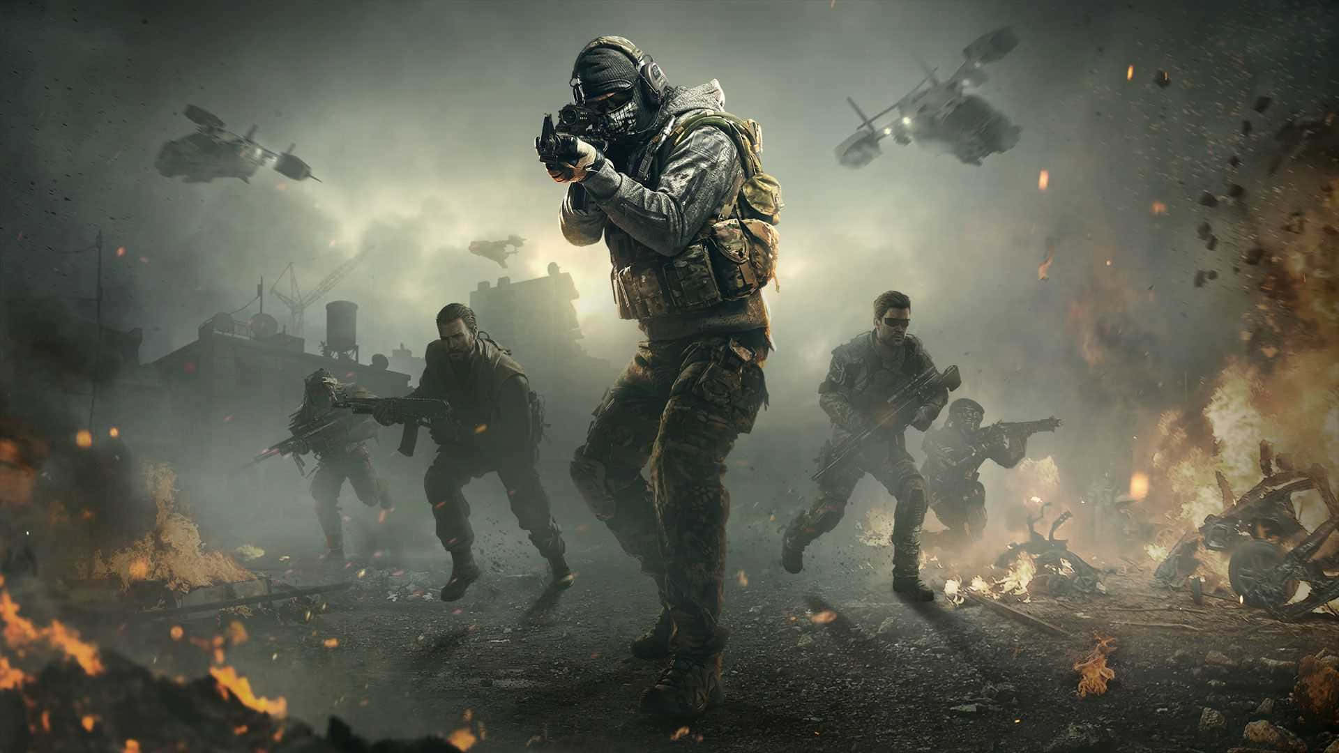 Call of Duty 2020, tactical gear, war-torn urban battlefield, Full HD Desktop Wallpaper