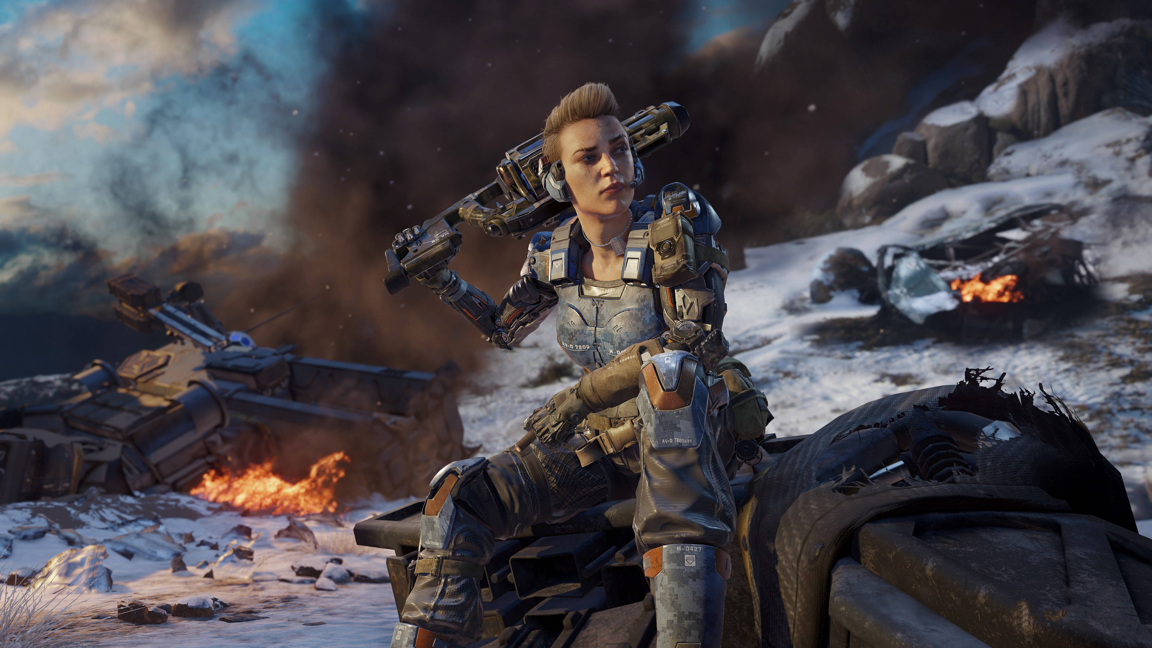 Call Of Duty, female soldier, futuristic armor, 4K Desktop Wallpaper