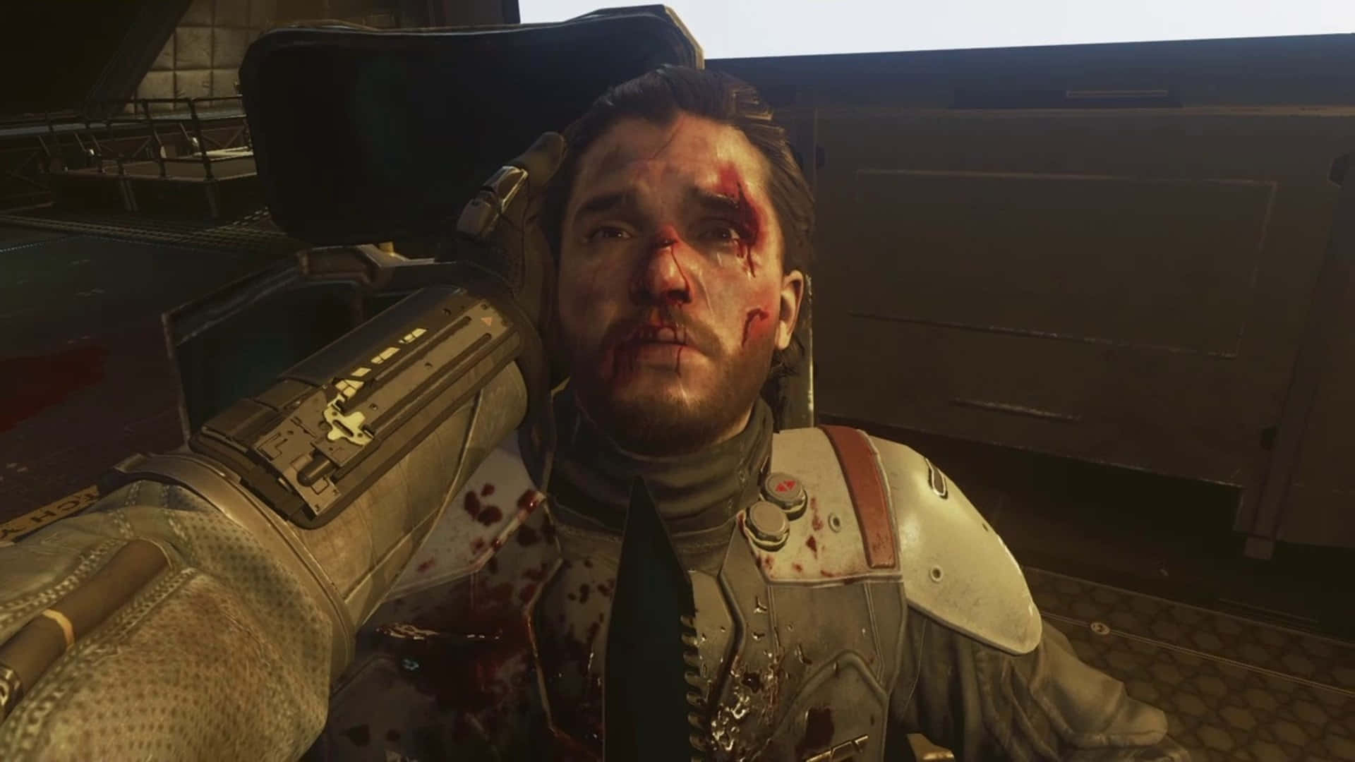 Call Of Duty, injured character, futuristic armor, Full HD Desktop Wallpaper