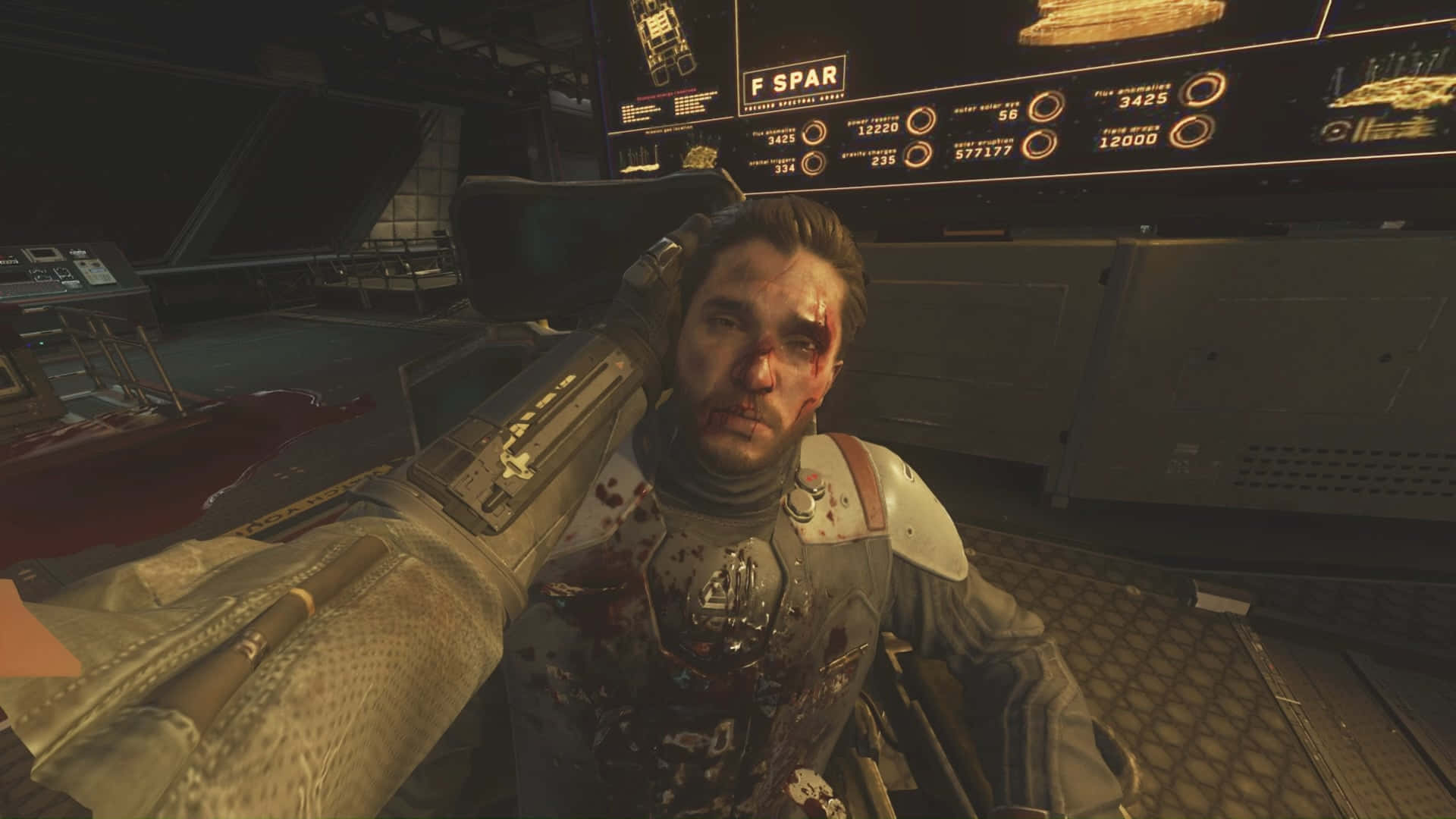Call Of Duty, injured character, futuristic cockpit, Full HD Desktop Wallpaper