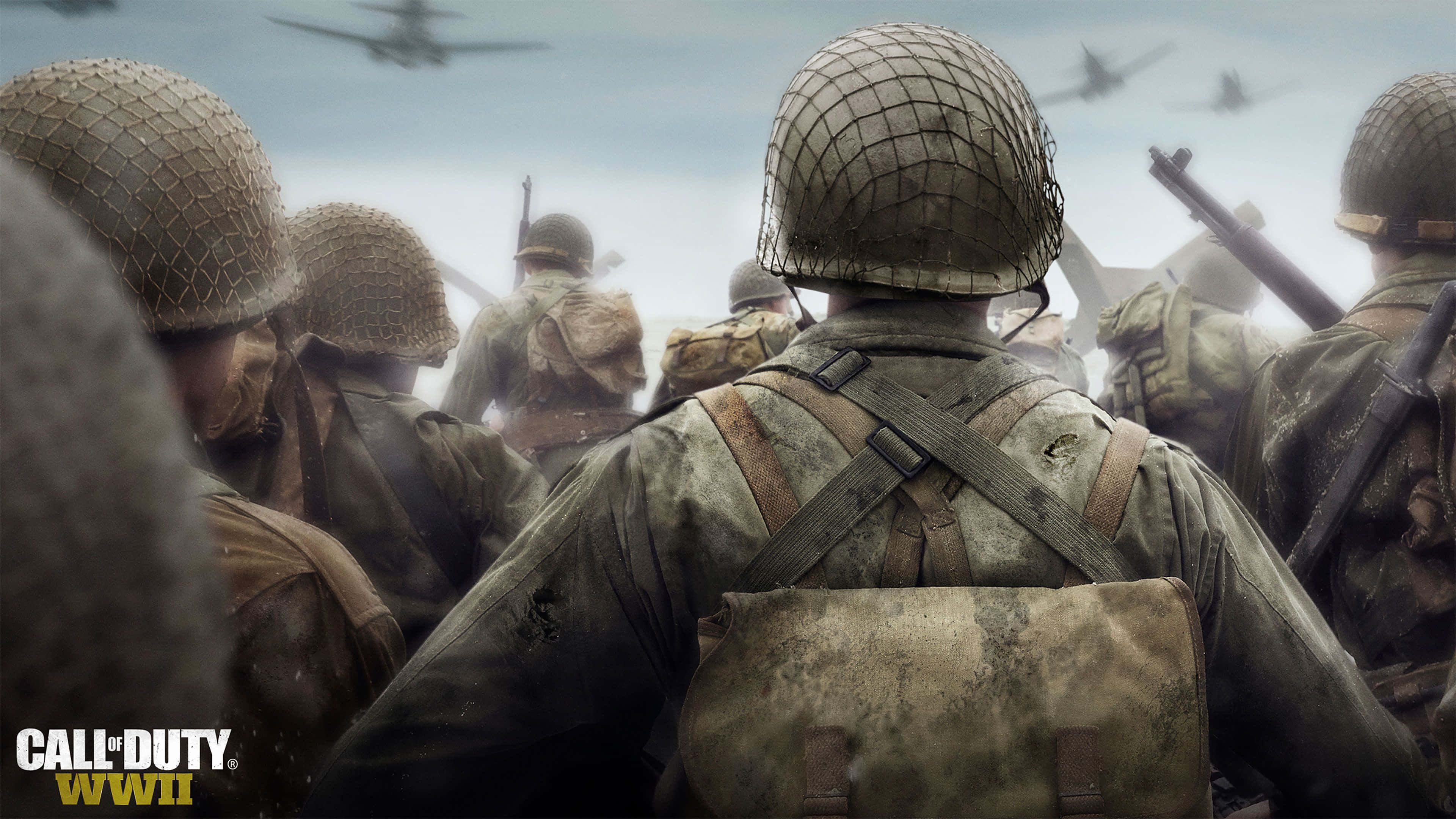 Call of Duty Soldiers, WWII helmets, fighter planes, 4K Desktop Wallpaper