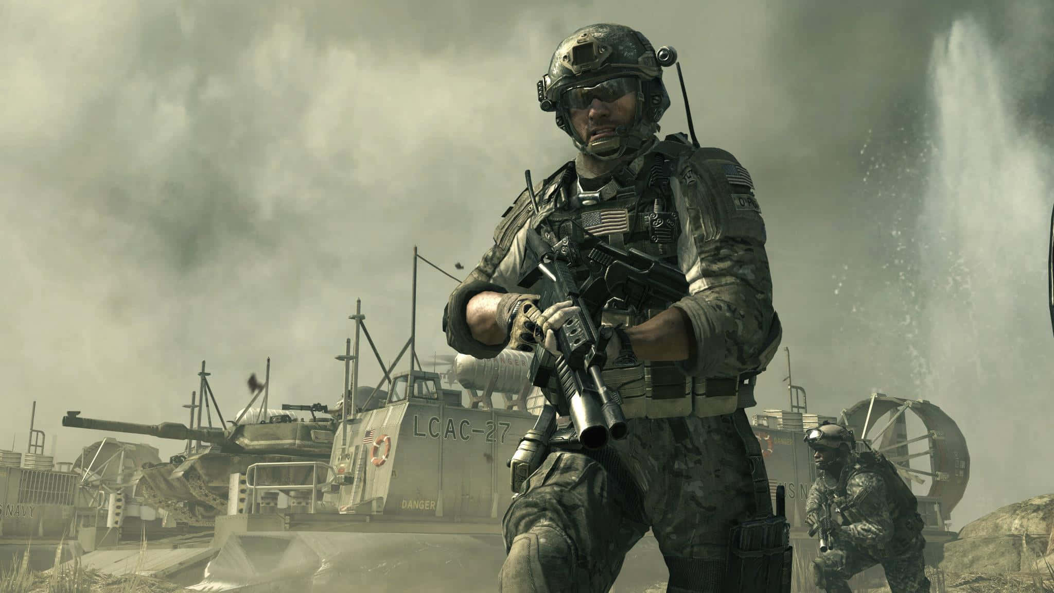 Call Of Duty Soldiers, full combat gear, rifle, Full HD Desktop Wallpaper
