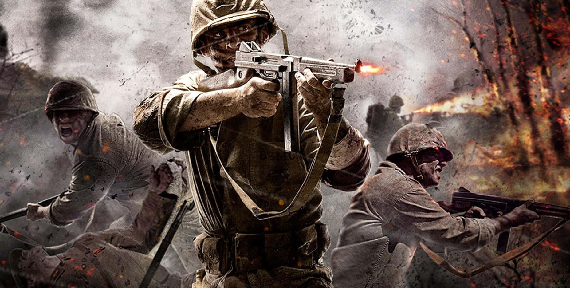 Call Of Duty Soldiers, muddy uniforms, smoke, HD Desktop Wallpaper