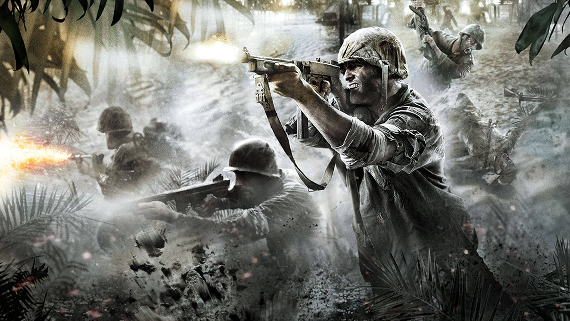 Call Of Duty Soldiers, jungle warfare, fire rifles, Full HD Desktop Wallpaper