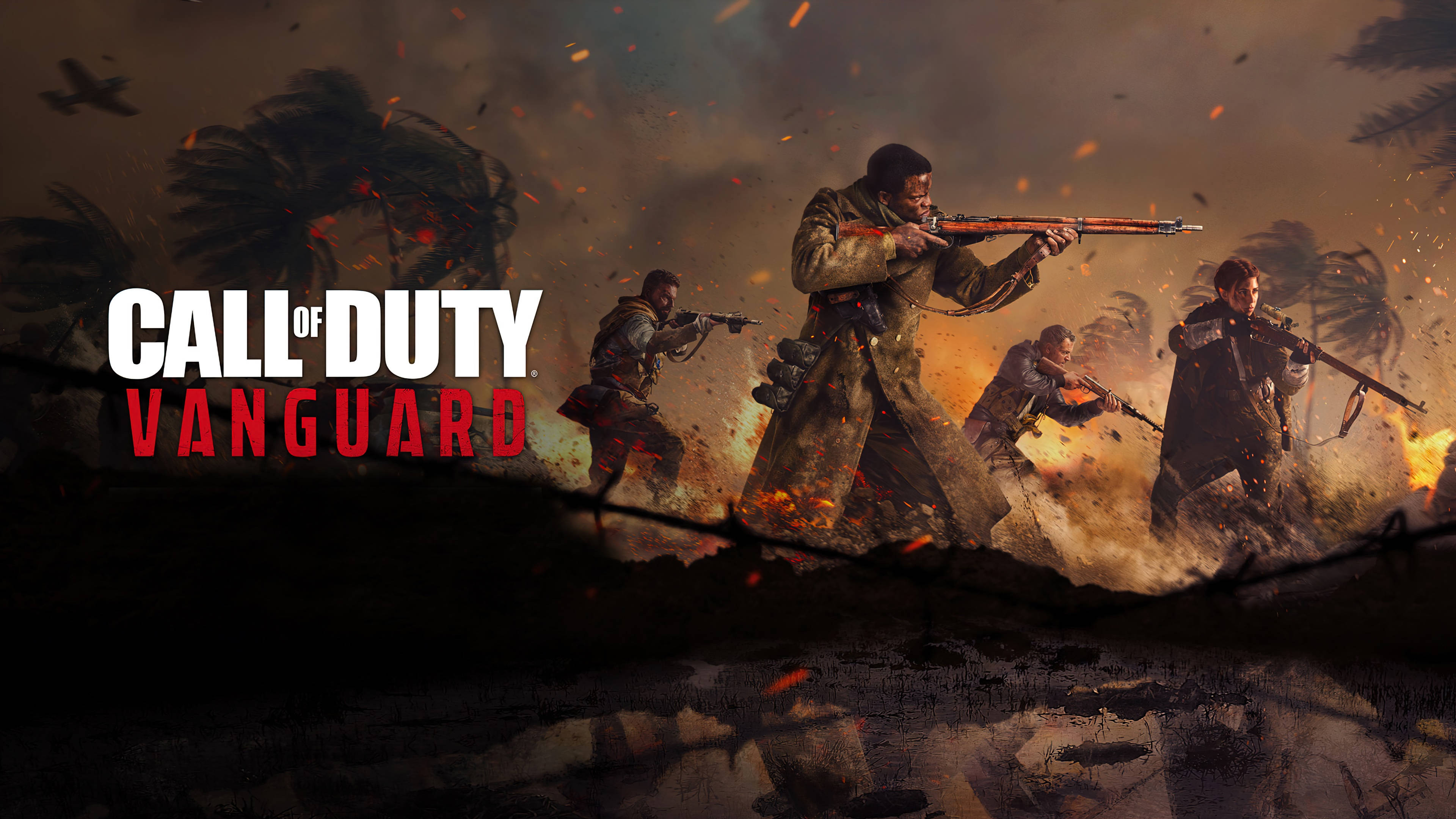 Call Of Duty Vanguard, firey battlefield, barbed wire, 4K Desktop Wallpaper