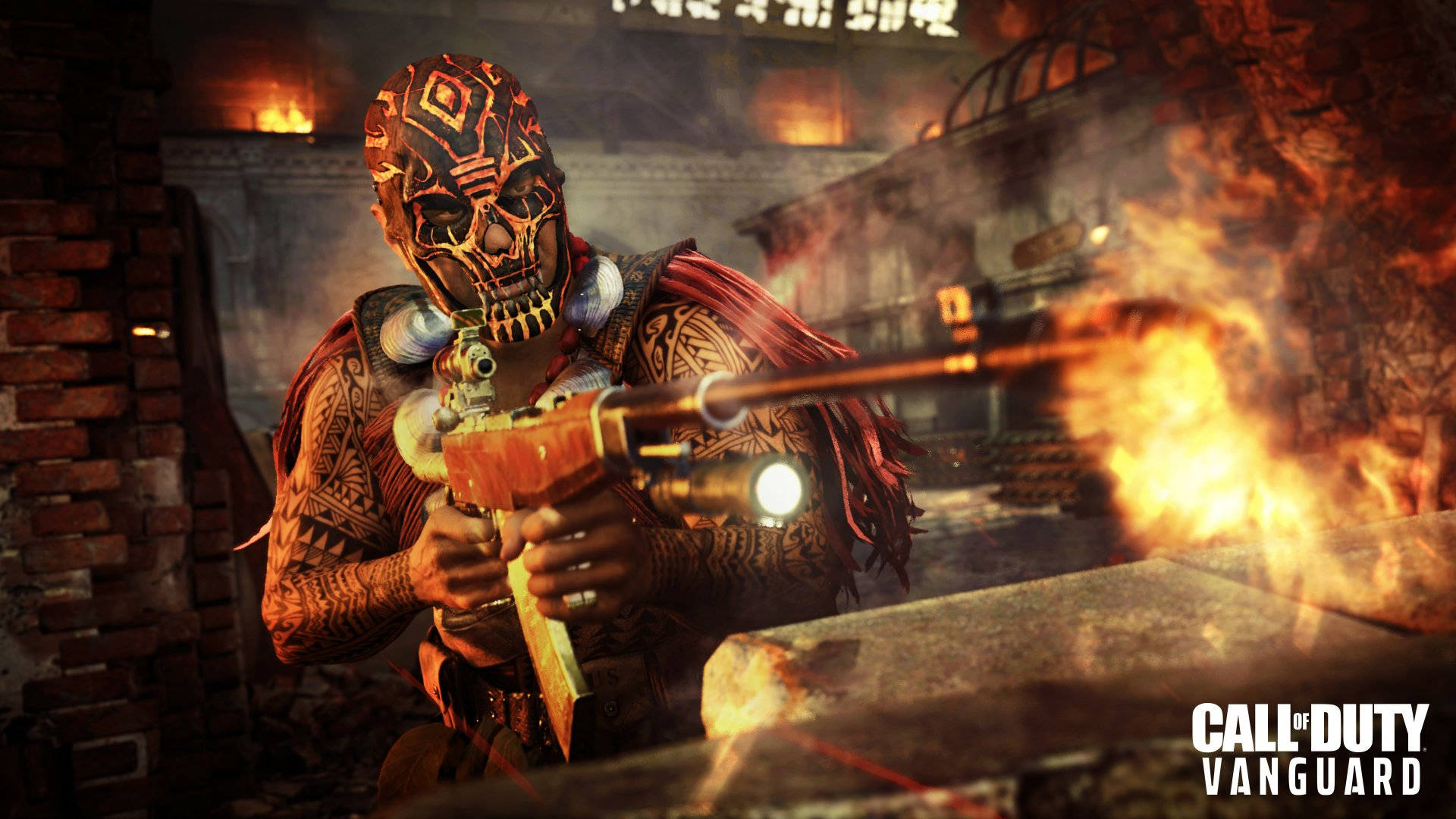 Call Of Duty Vanguard, masked warrior, rifle, Full HD Desktop Wallpaper