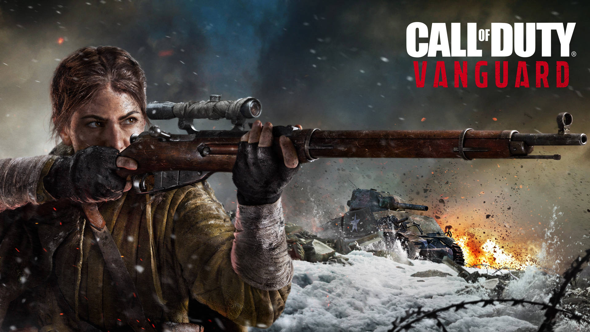 Call Of Duty Vanguard, winter gear, rifle, Full HD Desktop Wallpaper