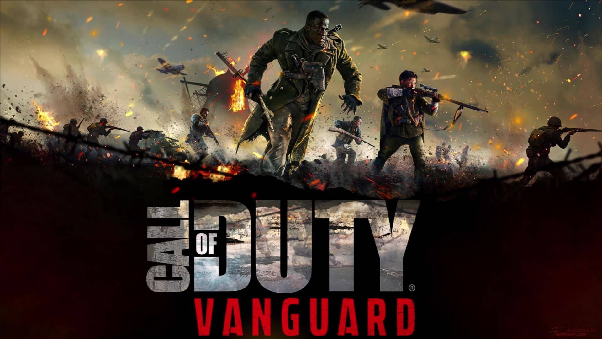 Call Of Duty Vanguard, soldiers, fiery battlefield, Full HD Desktop Wallpaper