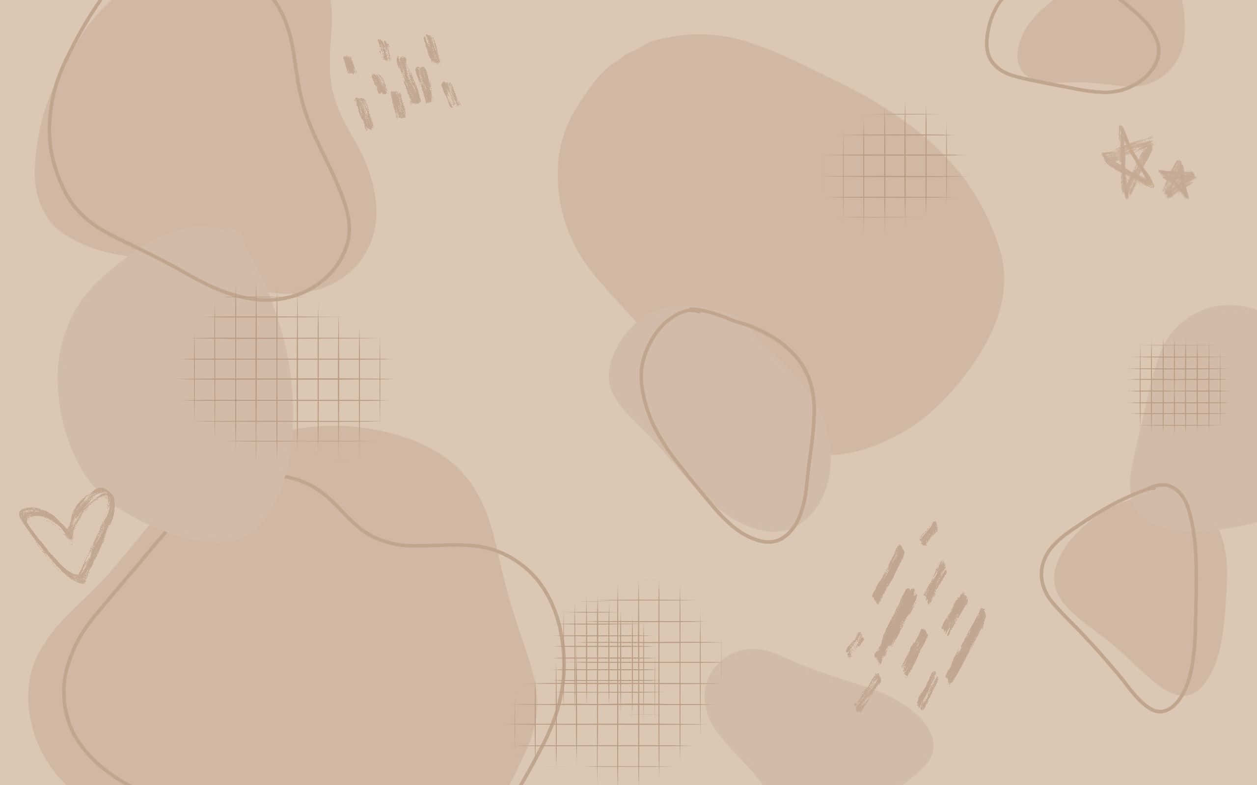 neutral aesthetic desktop, soft beige, abstract shapes, 2K Desktop Wallpaper