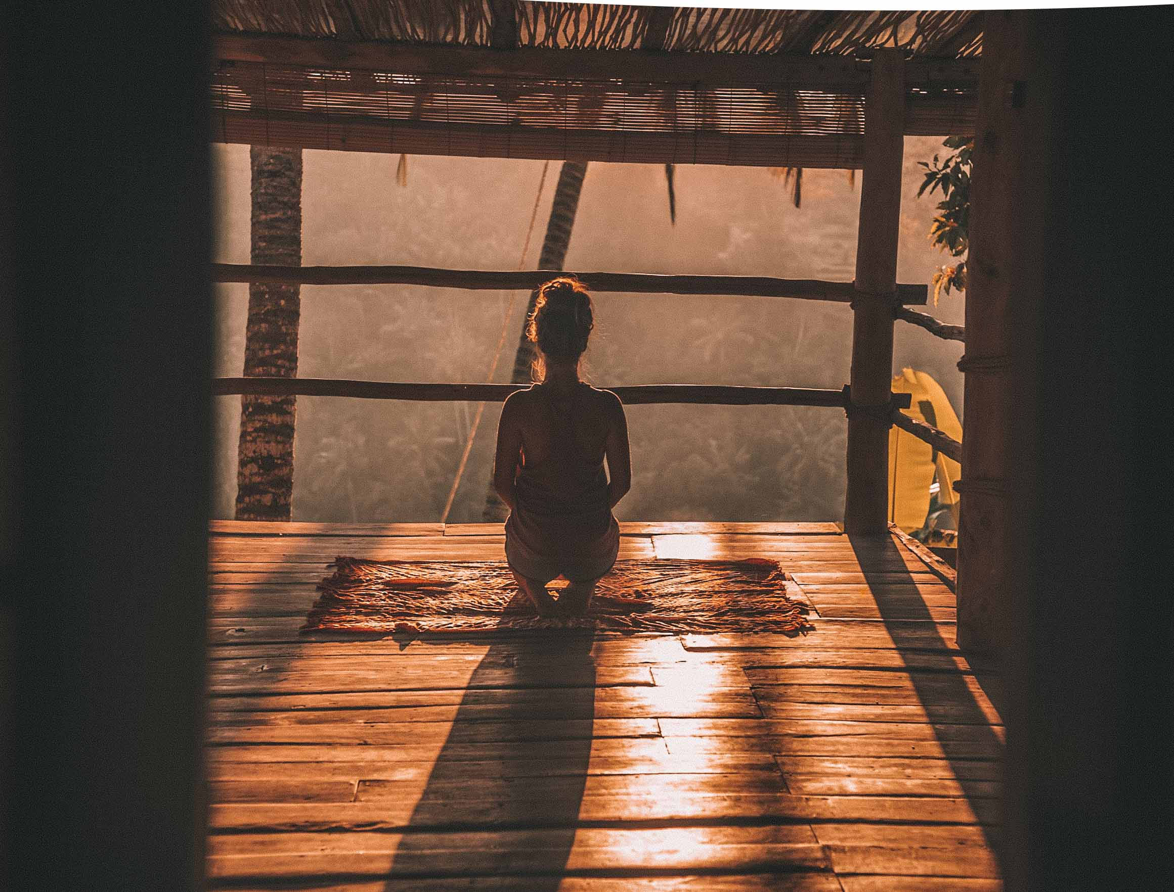 zen meditation, wooden deck, sunrise, Full HD Desktop Wallpaper