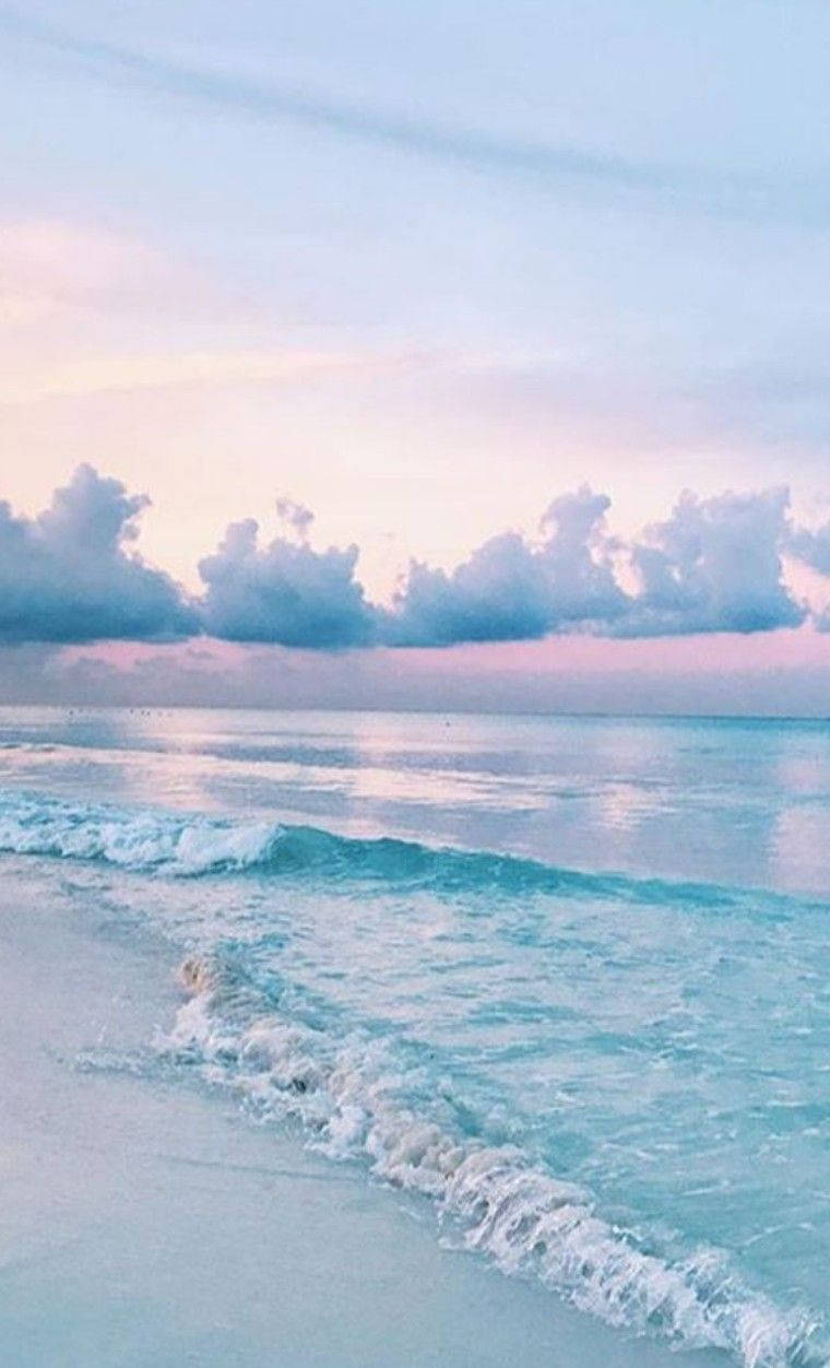 Calm Aesthetic, beach, pastel waves, SD Phone Wallpaper